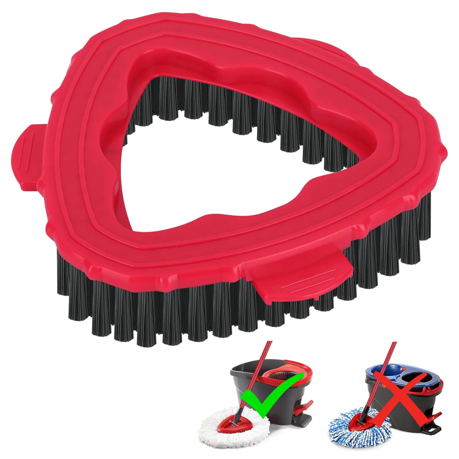 Spin Mop Scrub Brush Head for O Ceda EasyWring 1-Tank System – Hard Bristle Brush Scrub Attachment for oceda Scrubber mop Head for Bathroom, Kitchen, Pool, Glass, and Tile Walls - 1 Pack