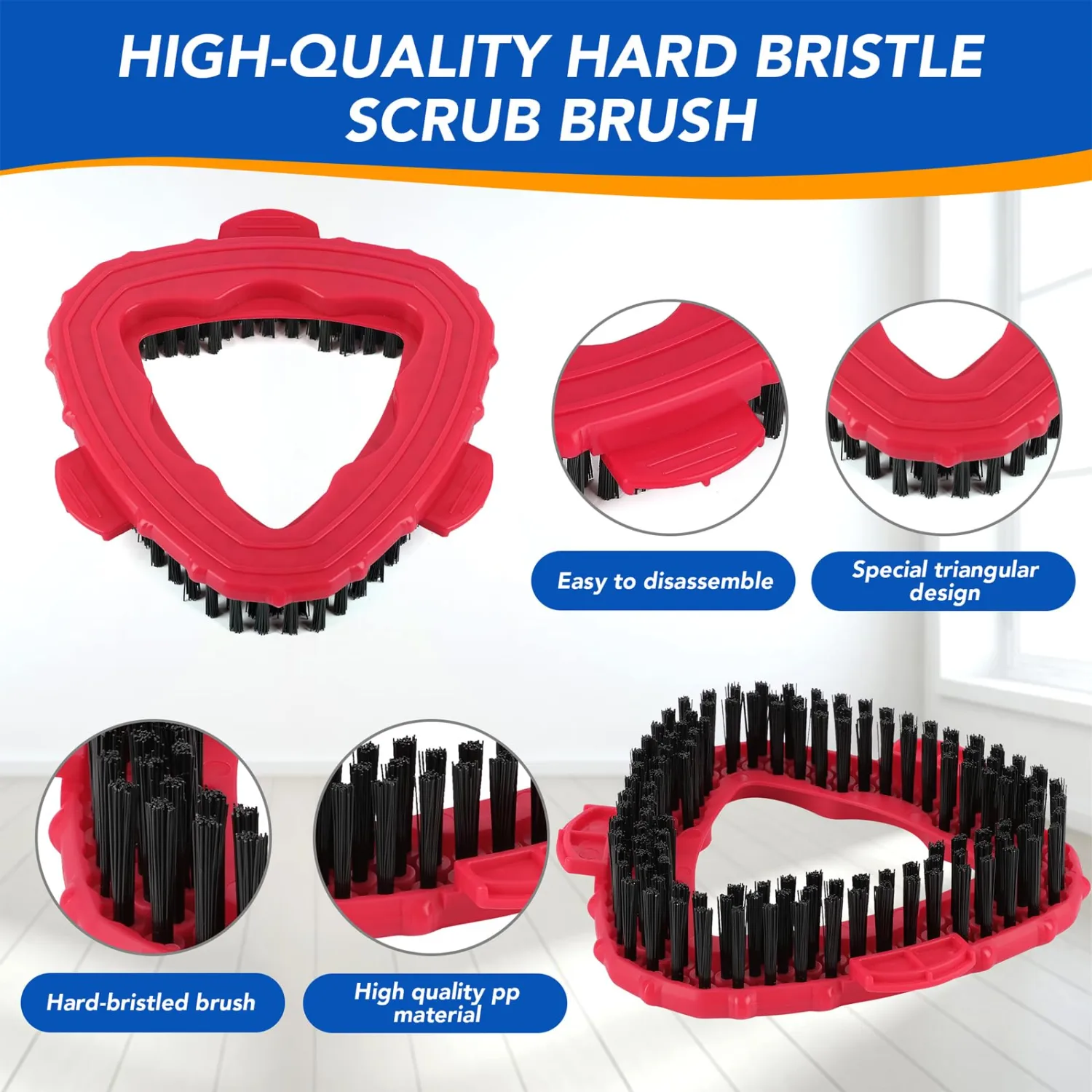 Spin Mop Scrub Brush Head for O Ceda EasyWring 1-Tank System – Hard Bristle Brush Scrub Attachment for oceda Scrubber mop Head for Bathroom, Kitchen, Pool, Glass, and Tile Walls - 1 Pack
