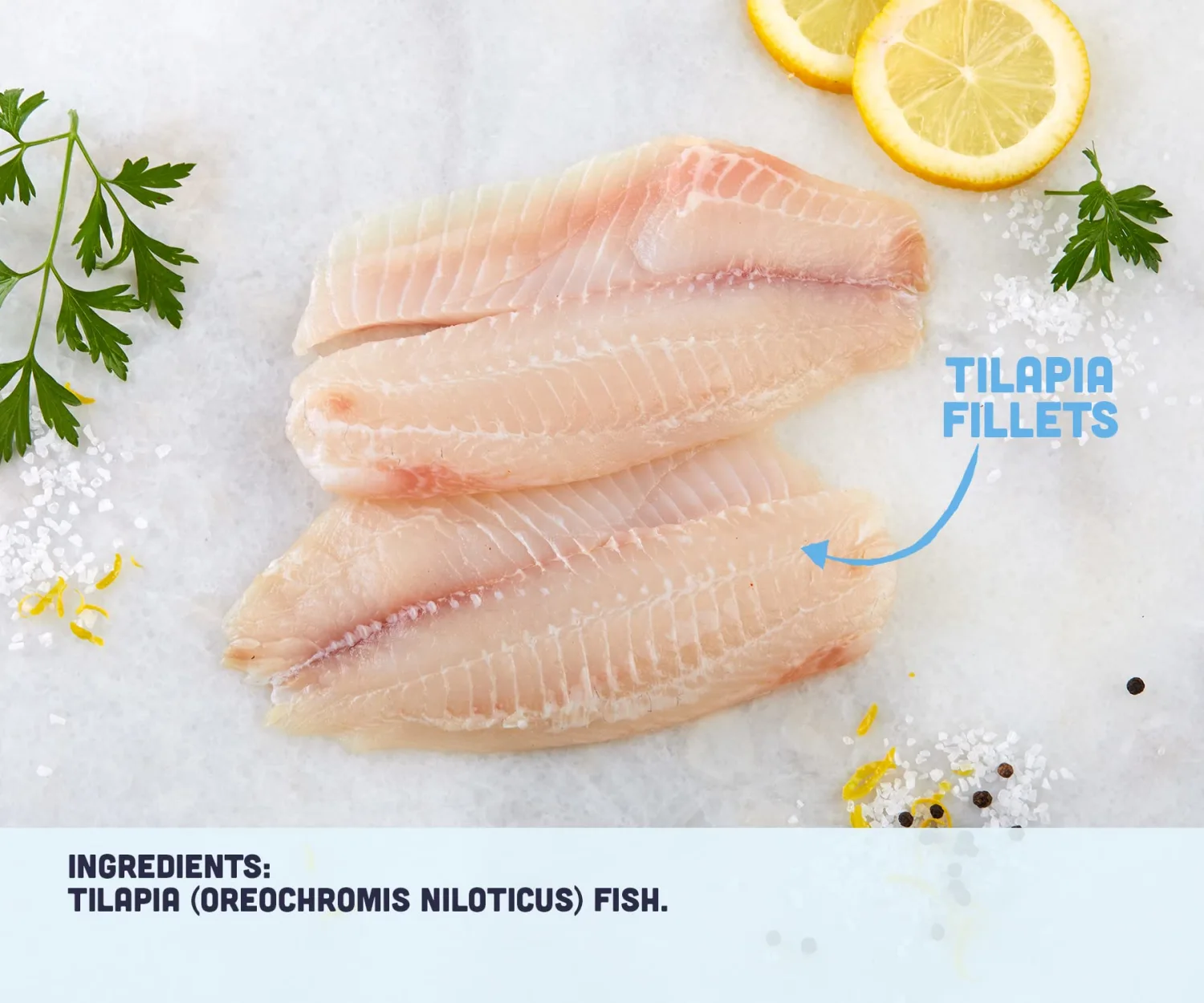 Fresh Tilapia Fillets, Farm-Raised, 12 oz