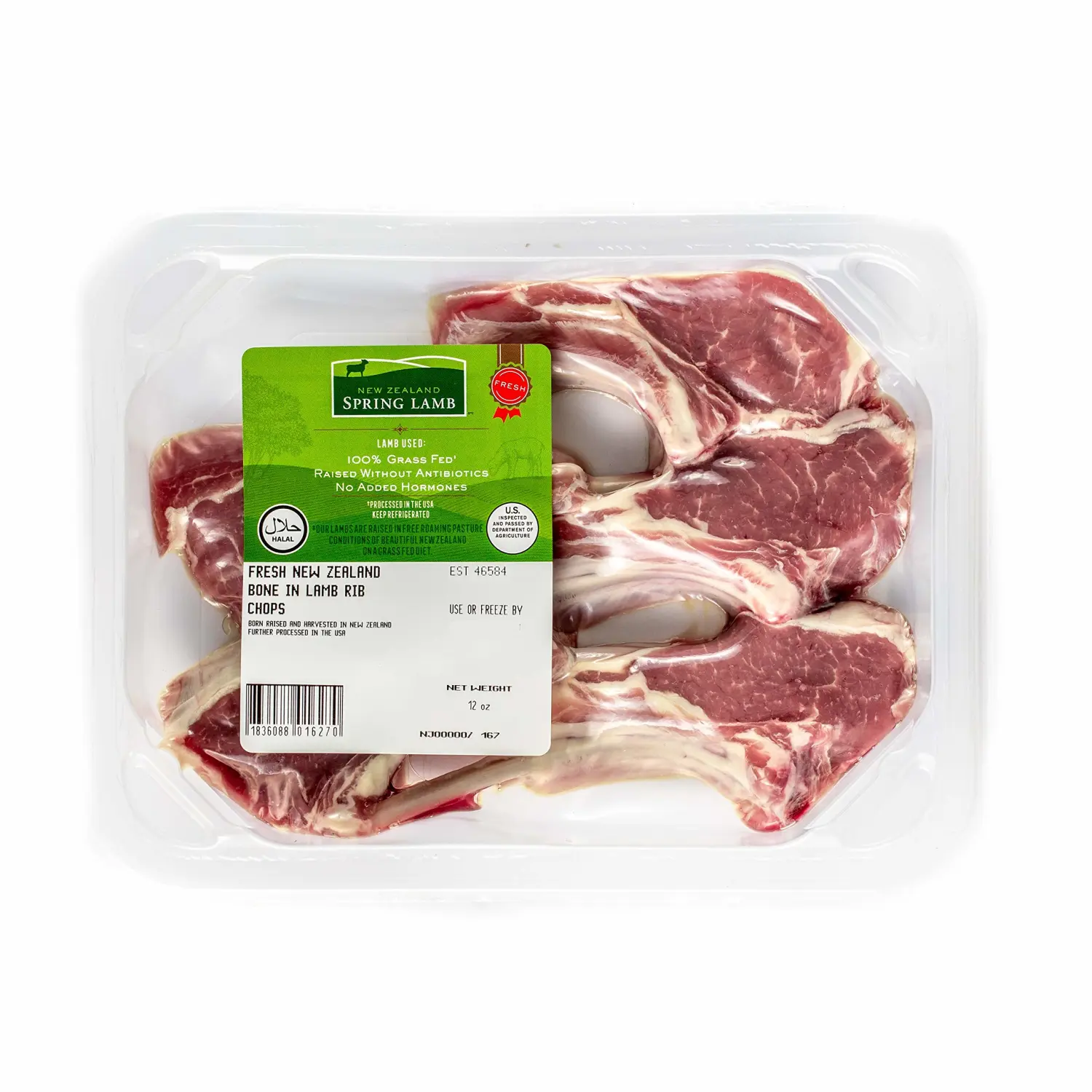 Fresh New Zealand Lamb Rib Chops, 0.75 lb