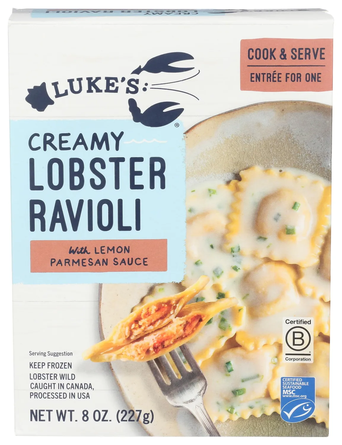 LUKES LOBSTER Ravioli Lobster, 8 OZ