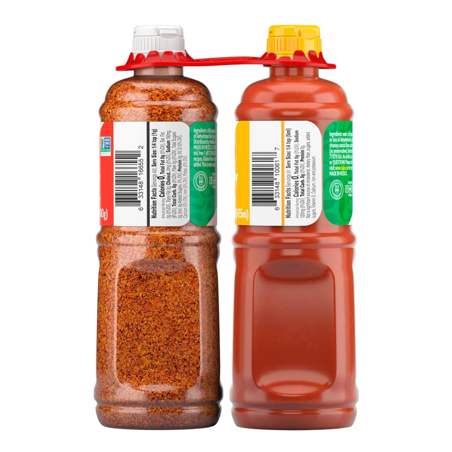 Tajín Clásico Seasoning 14oz and Tajín Fruity Chamoy Sauce 15.38oz (Pack of 2)