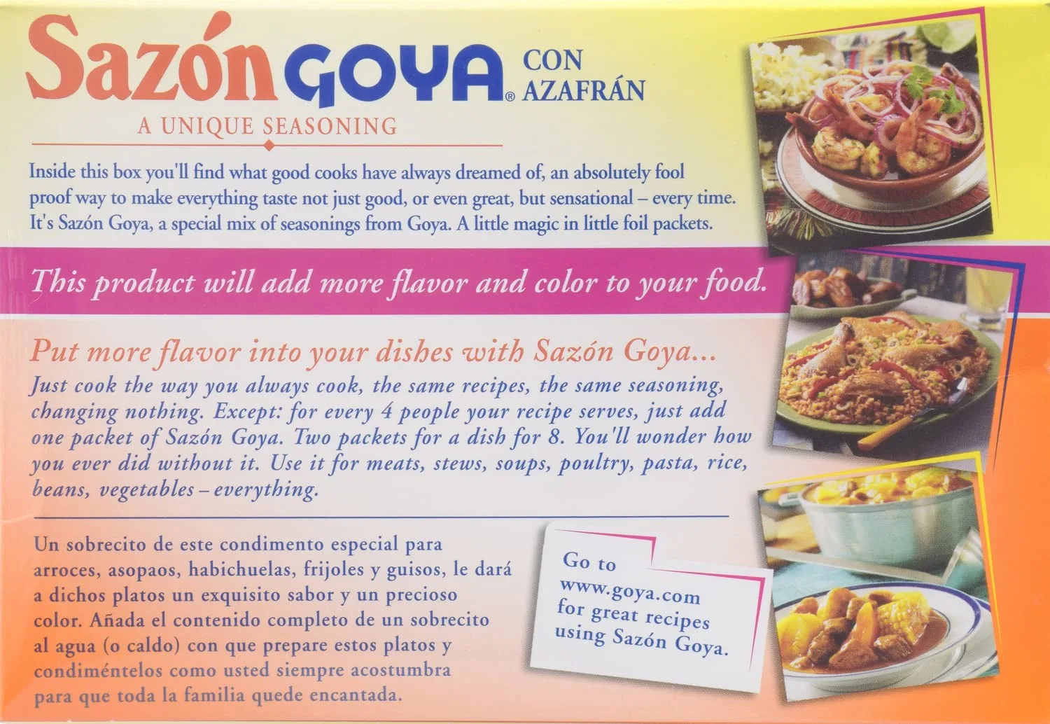 Goya Foods Sazón Seasoning With Azafran 3.52 Ounce (Pack of 3)