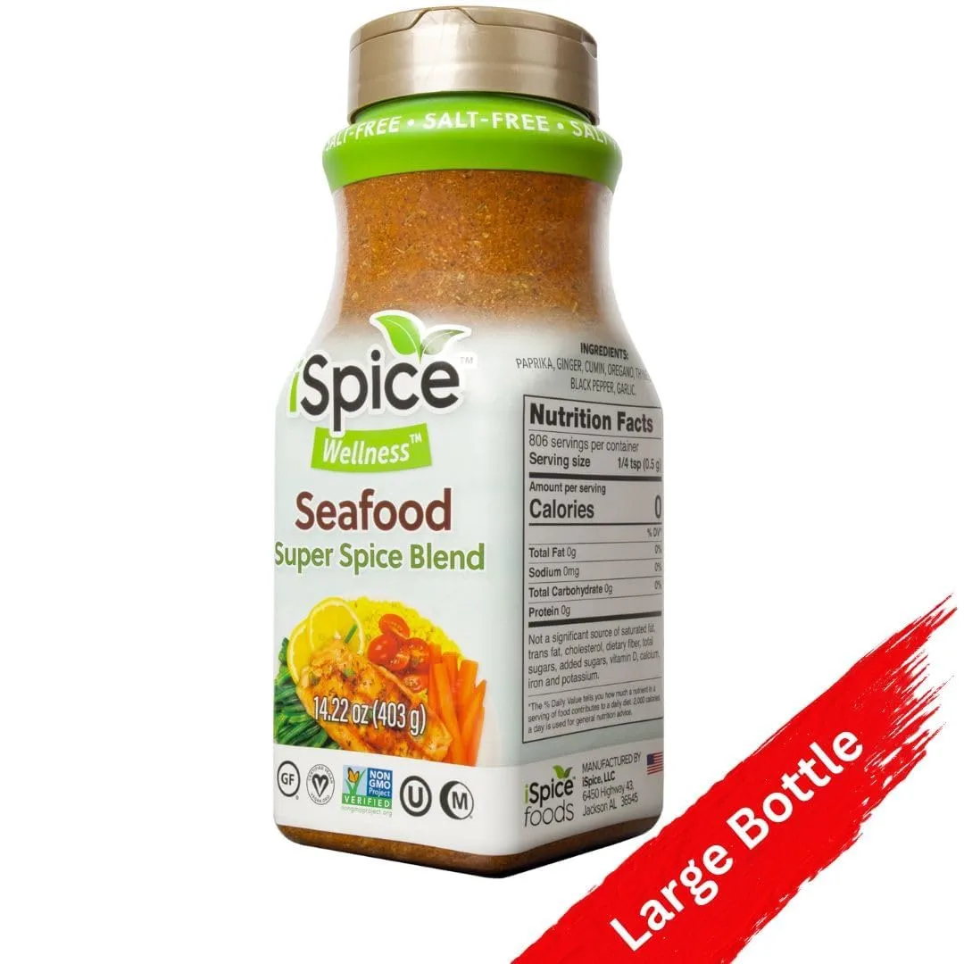 iSpice Blend| Seafood Seasoning | 14.22 oz | Mixed Spice & Seasoning | Bulk Size | Halal | Kosher