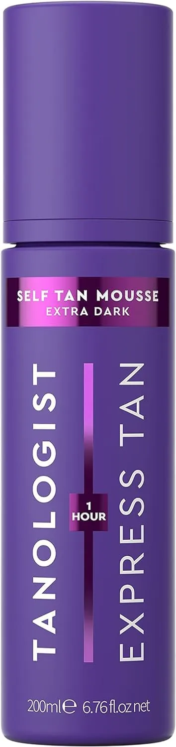 Tanologist Express Self Tan Mousse, Extra Dark - Hydrating Sunless Tanning Foam, Vegan and Cruelty Free - 6.76 Fl Oz