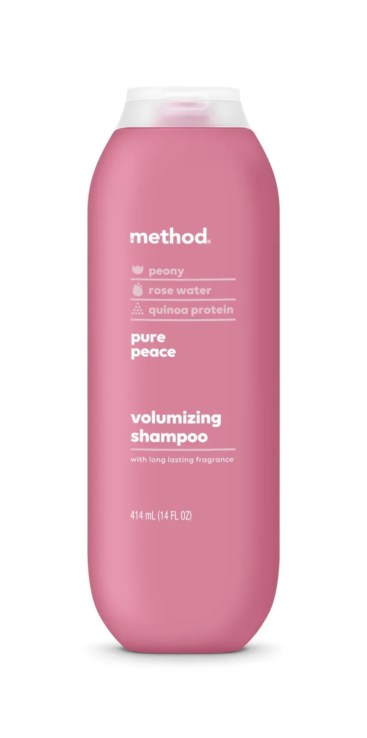 Method Volumizing Shampoo, Pure Peace with Rose, Peony, and Pink Sea Salt Scent Notes, Paraben and Sulfate Free, 14 oz (Pack of 1)