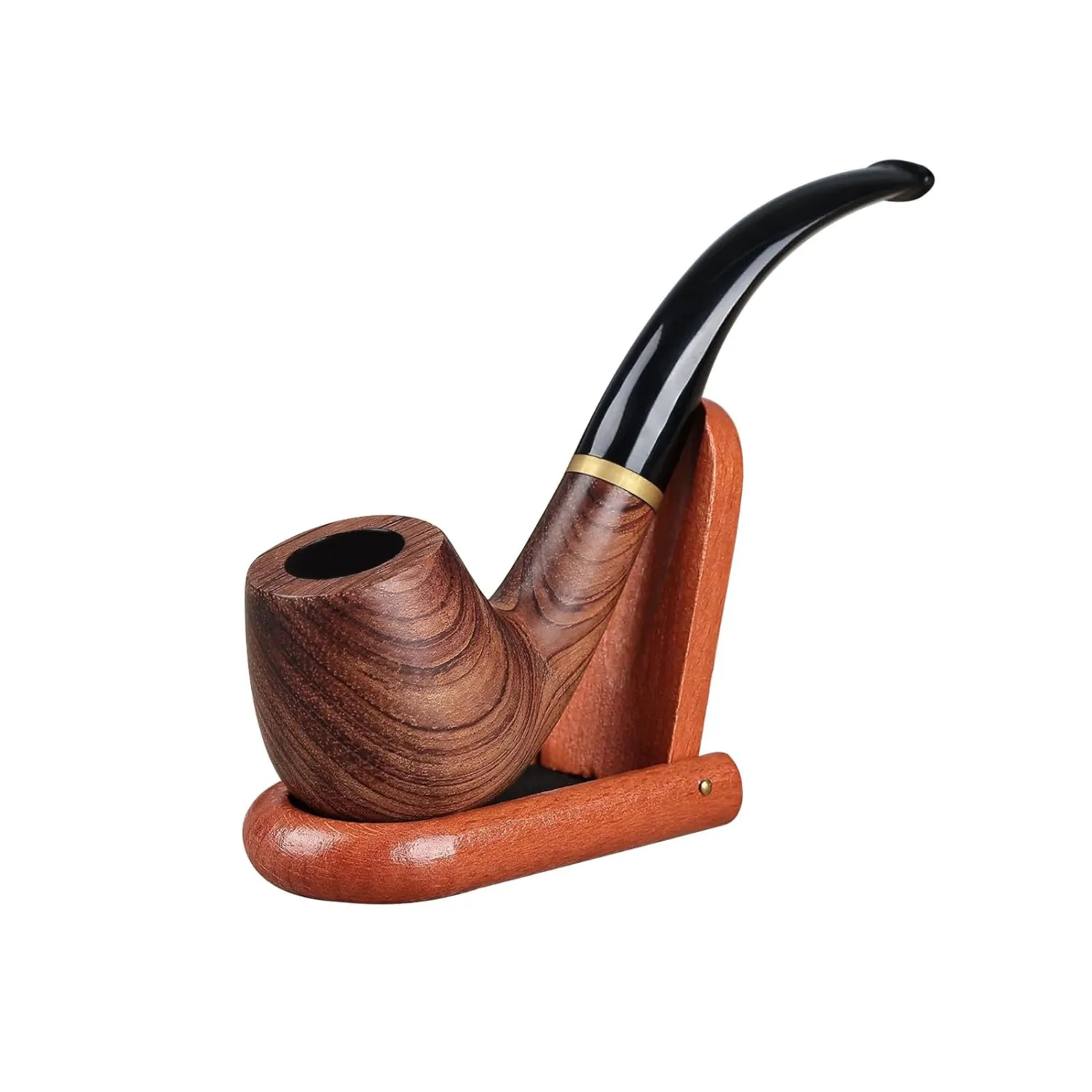 Joyoldelf Redwood Windproof Pipe Set with Foldable Pipe Stand and Accessories