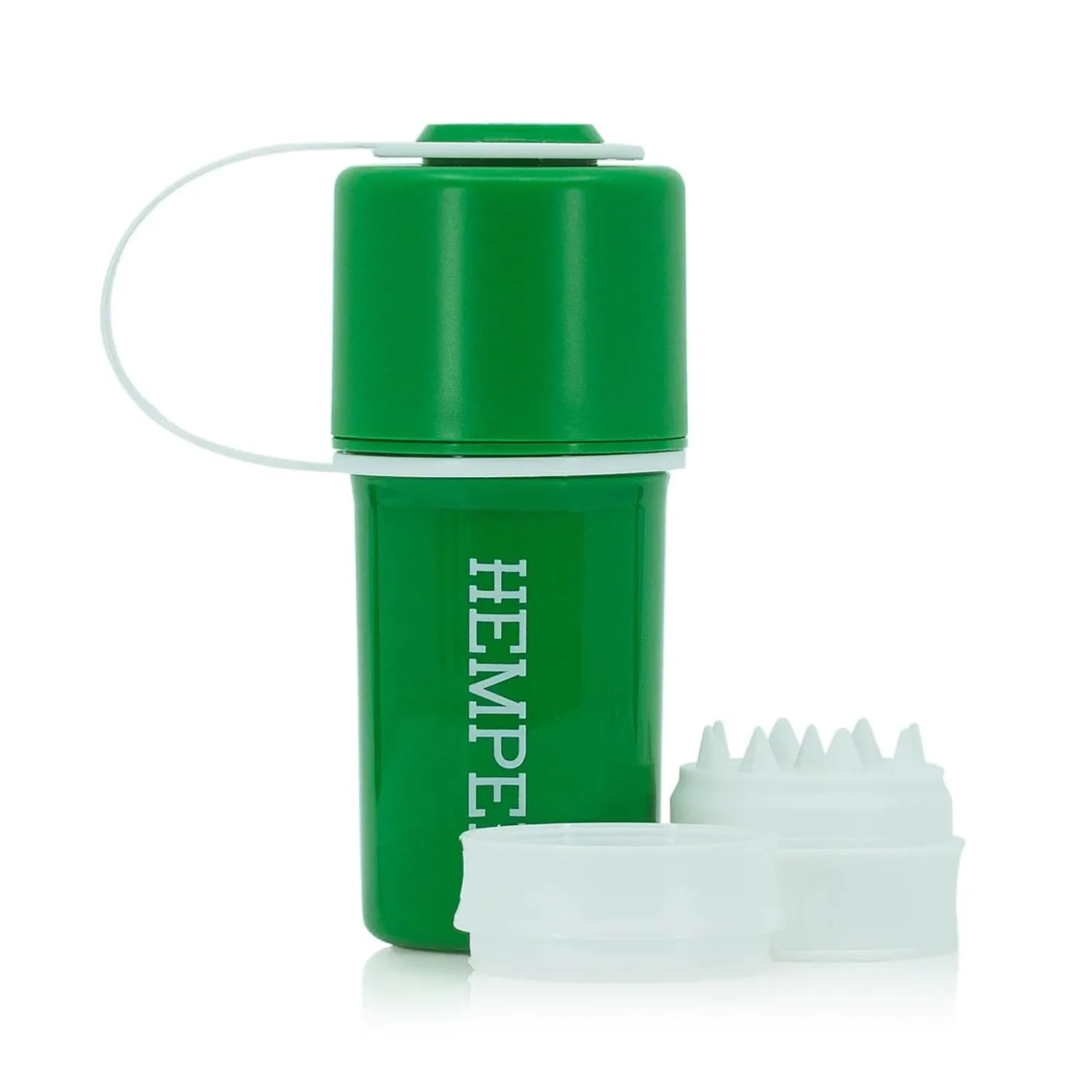 Keeper 3-in-1 Herb Grinder with Dual Storage Compartments, Smell-Proof and Water-Resistant Design, Built-In Removable Grinder, Portable & Flexible Tether for On-the-Go Use - (Green & White)