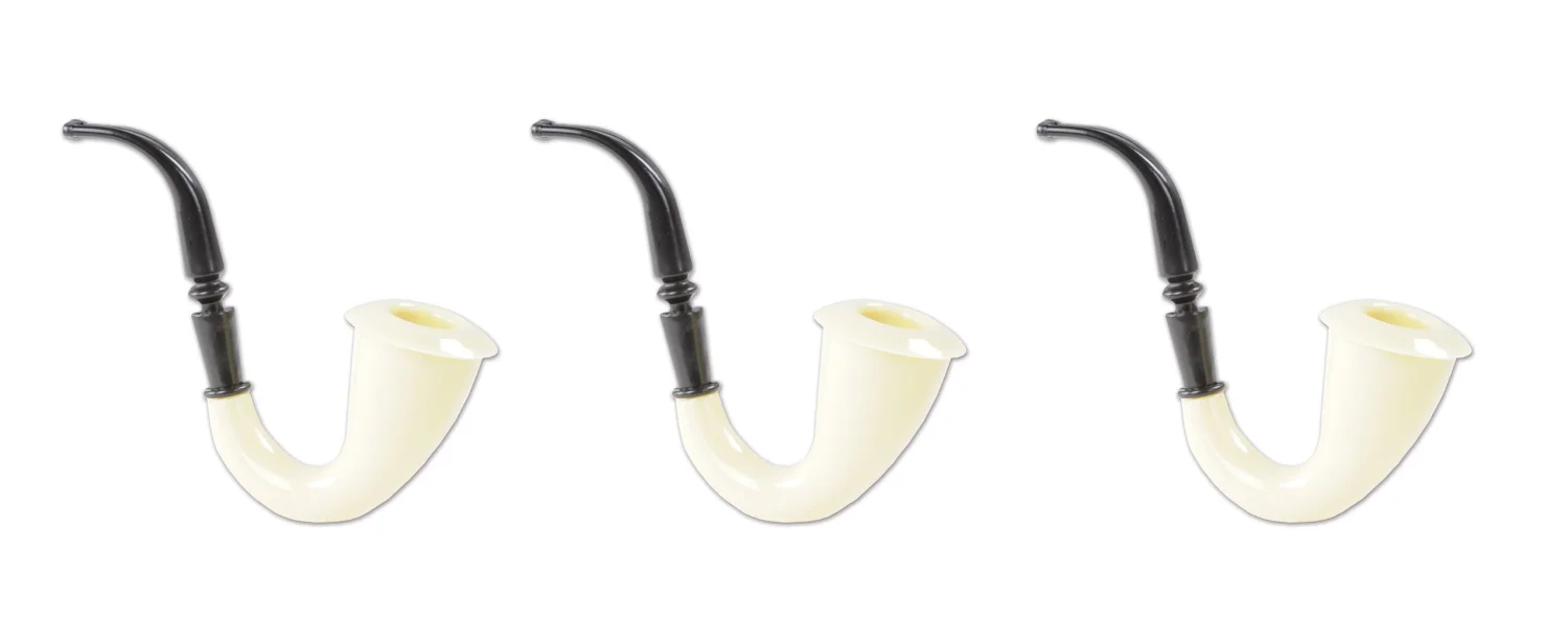 Beistle 3Piece Sherlock Pipes, 5, Black/White