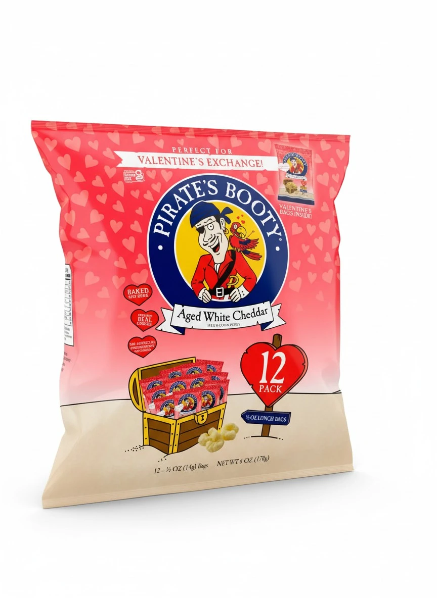 Pirate's Booty Aged White Cheddar Cheese Puffs, Gluten Free, 0.5 Ounce Individual Snack Size Bags (Pack of 12)