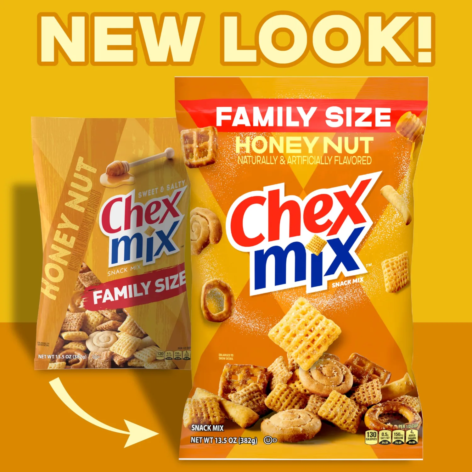Chex Mix Honey Nut Sweet and Salty Snack Mix, Snacks, Family Size, 13.5 oz