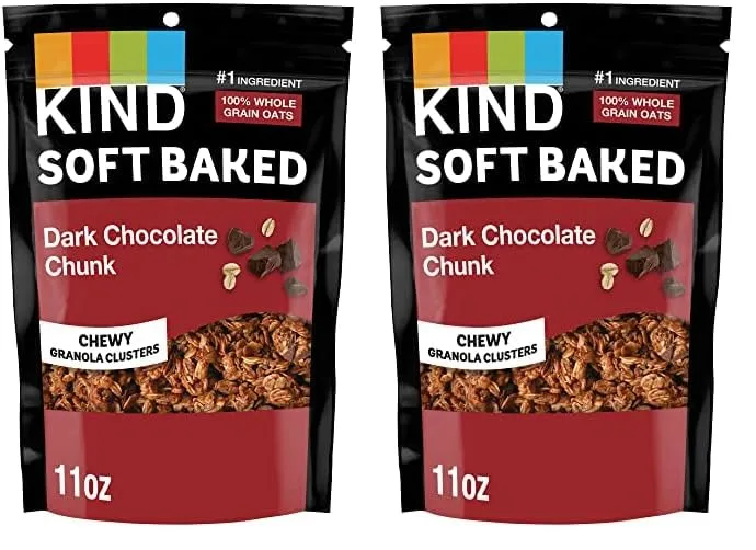 KIND Soft Baked Granola, Dark Chocolate Chunk, 11 oz bag (Pack of 2)