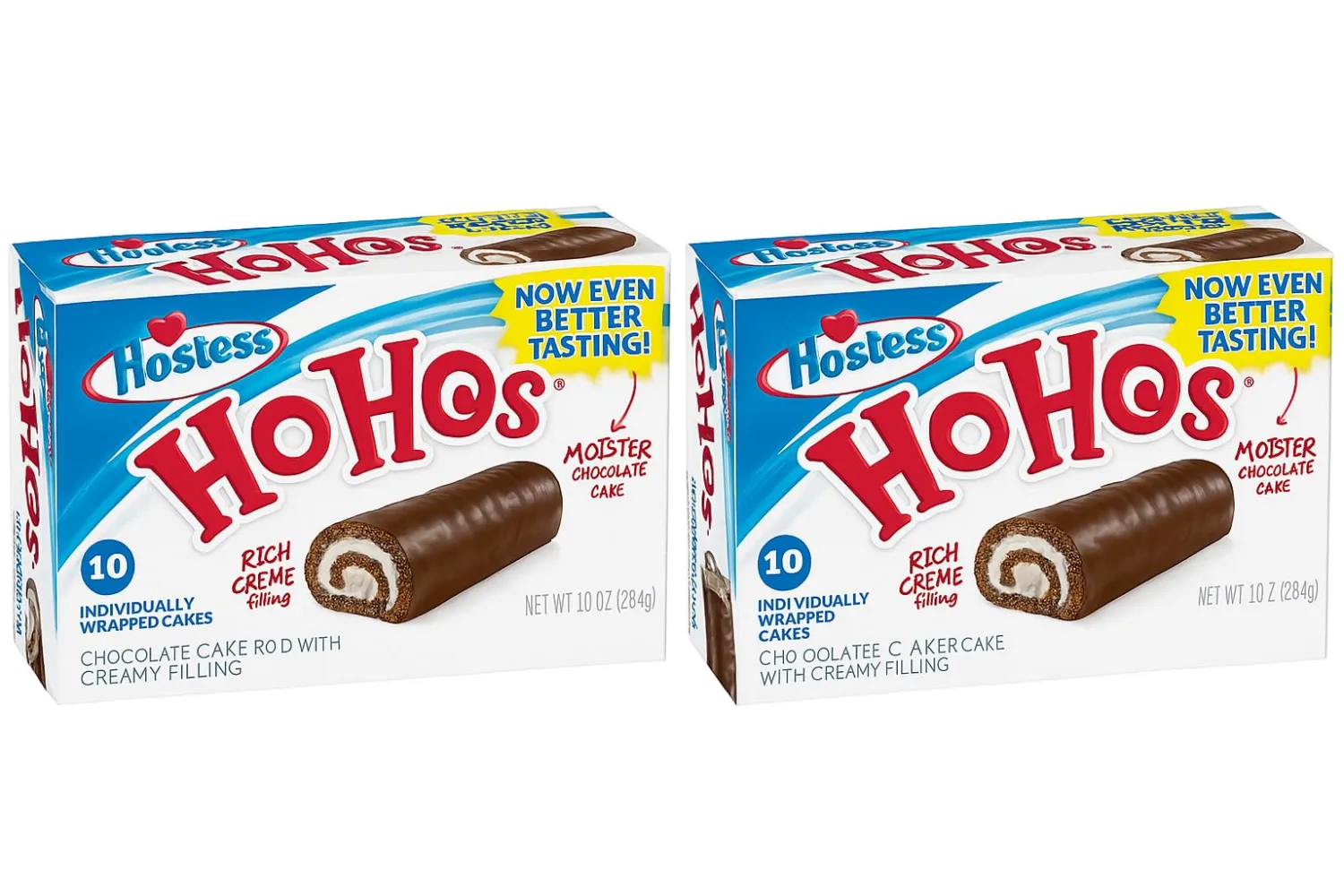 Ho Hos Hostess Cake Chocolate – 10ct 10oz, Rolled Chocolate Snack Cakes with Crème Filling, Try with Peppermint HoHos Hostess Cake Variety