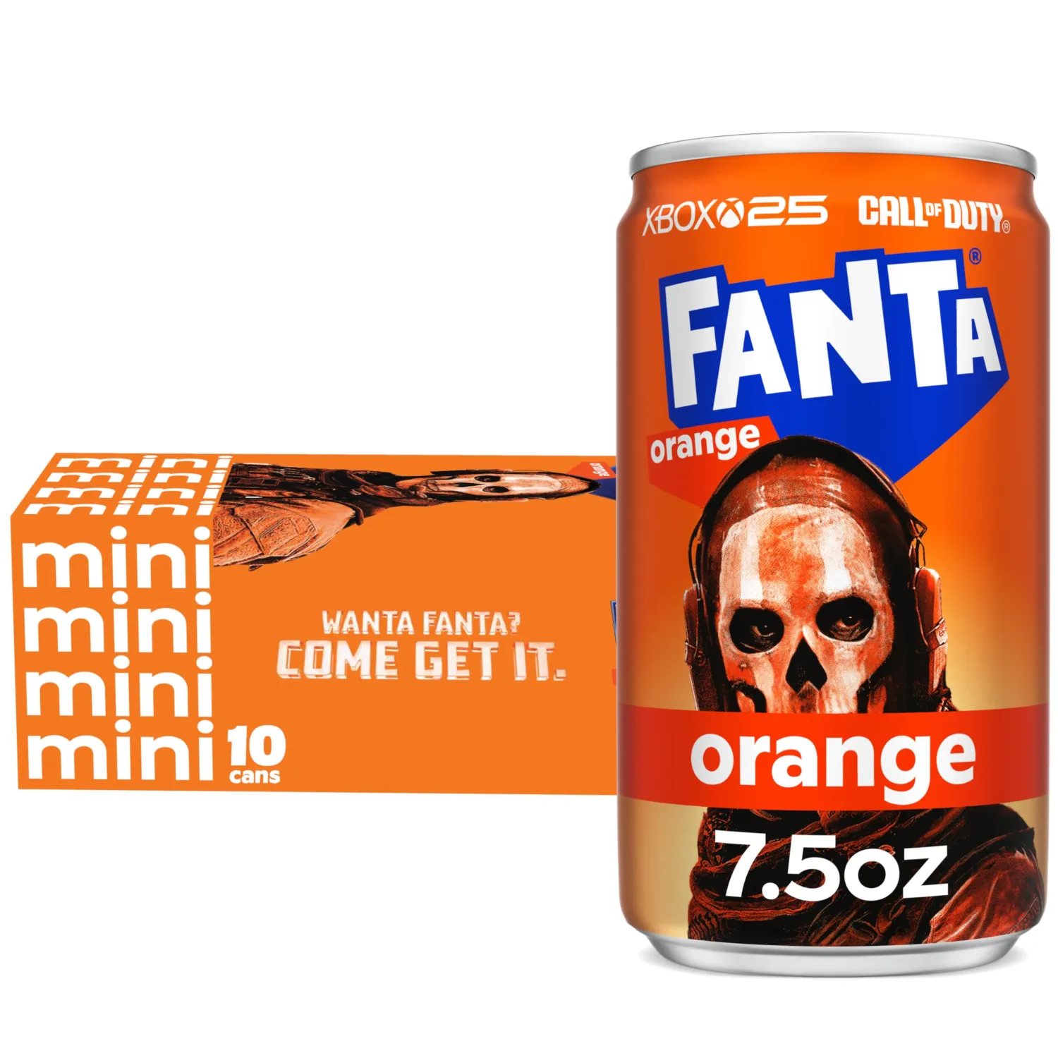 Fanta Orange Soda Can, 7.5 fl oz, 10 Pack