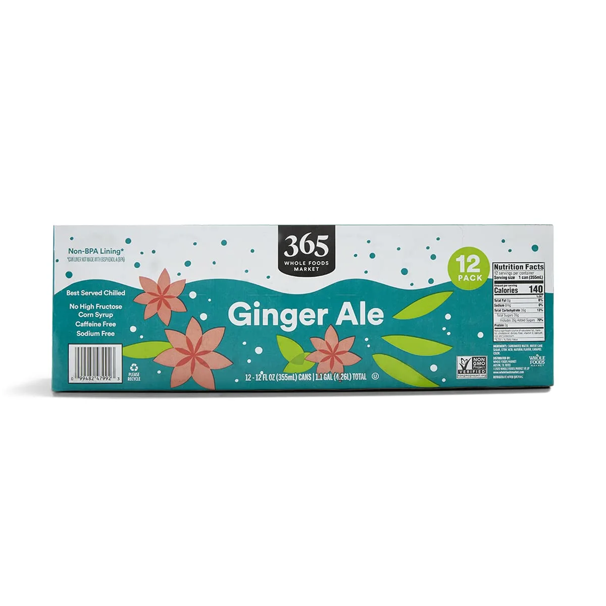365 by Whole Foods Market, Ginger Ale 12 Pack, 12 Fl Oz