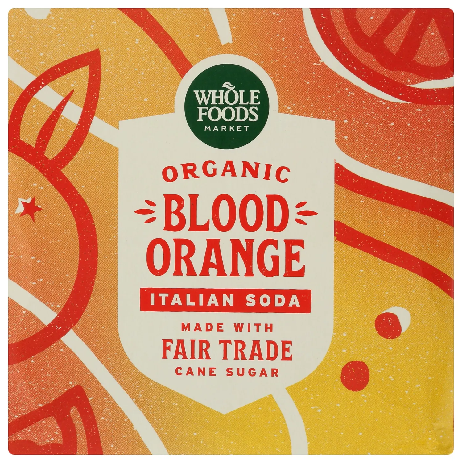 Whole Foods Market 4 Pack Organic Italian Soda, Blood Orange, 11.2 Fluid Ounce (Pack of 4)