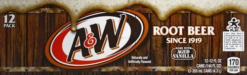 A&W Root Beer Soda, 12 fl. oz. Cans, 12 Pack (Pack of 2)