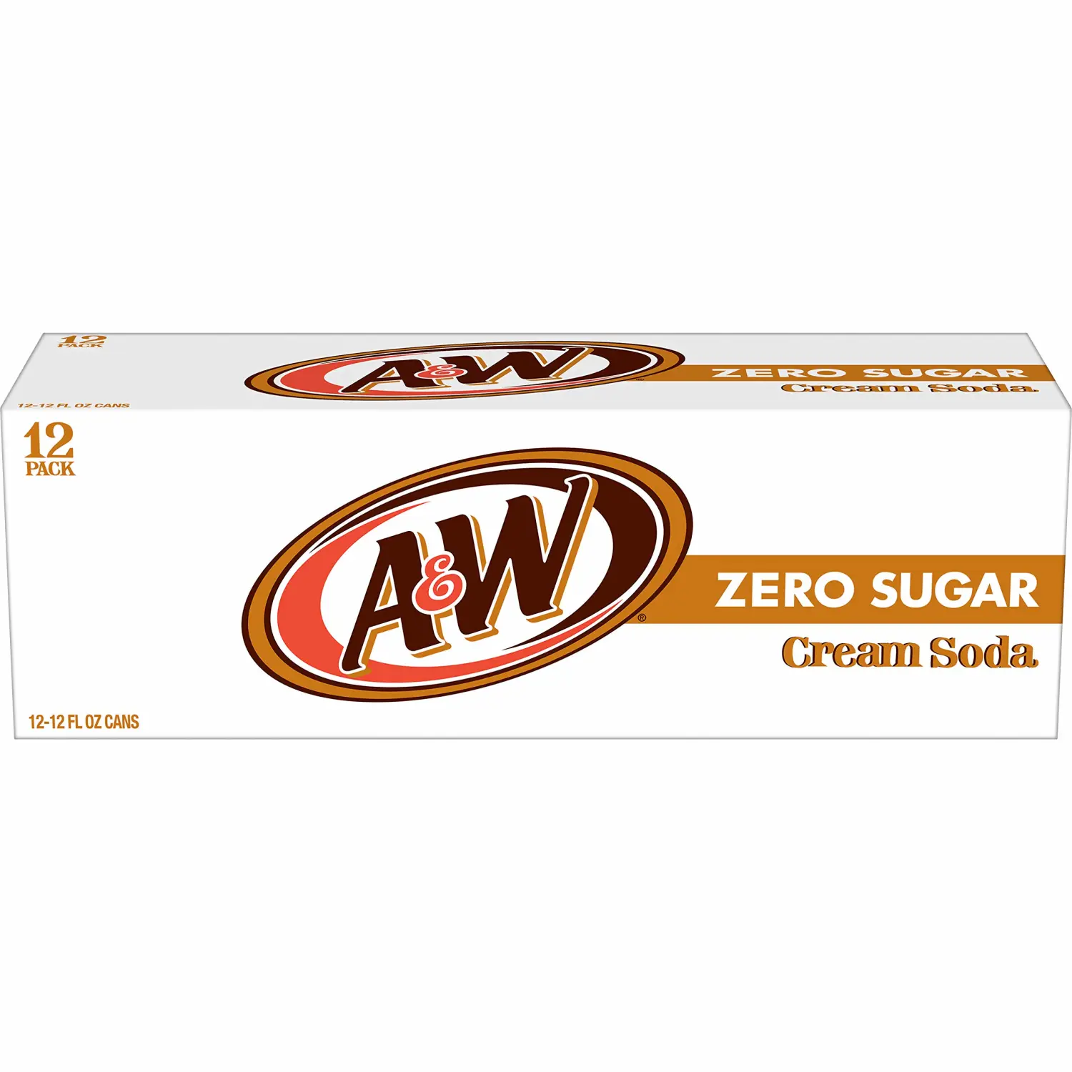 A&W Cream Soda Zero Sugar, 12 fl. oz. Cans, 12 Pack (Pack of 2)