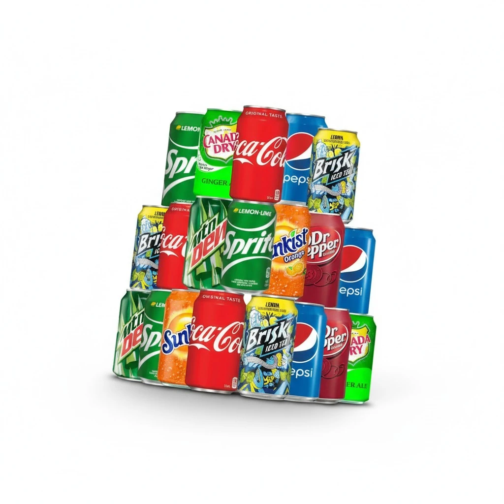 Soda Soft Drink Variety, 8 Flavor Soda Assortment Variety 12 Fl Oz. Cans (18 - Pack)