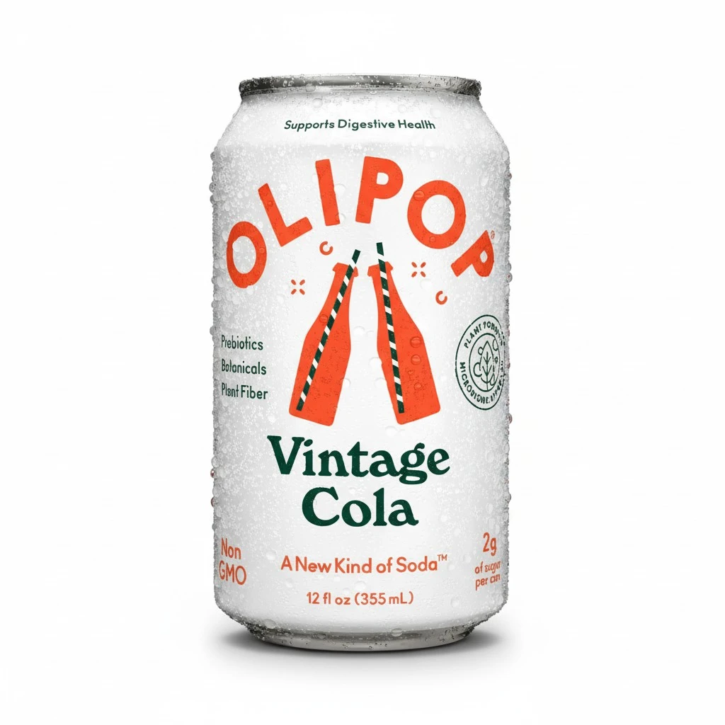 Olipop Vintage Cola, Soda, 12 Fl Oz Can