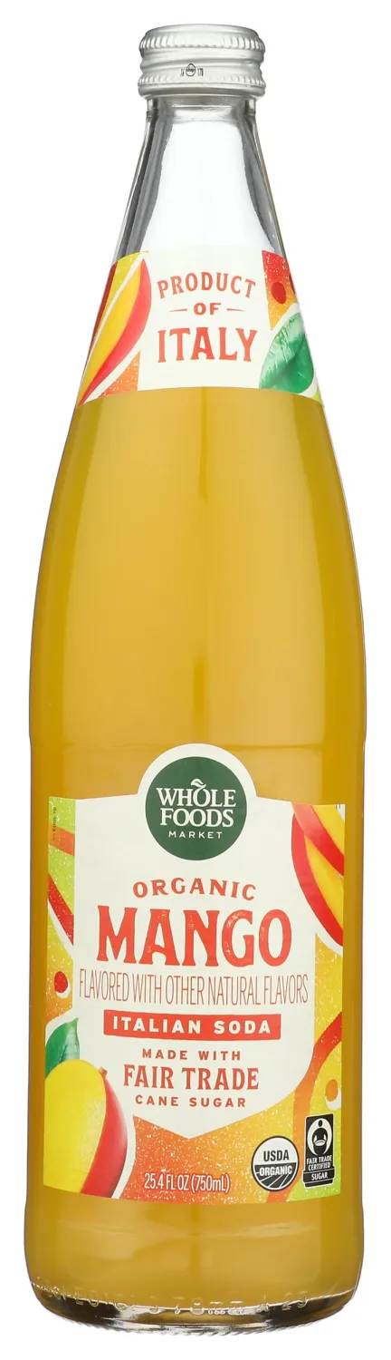 WHOLE FOODS MARKET Organic Mango Flavored Italian Soda, 25.4 FZ