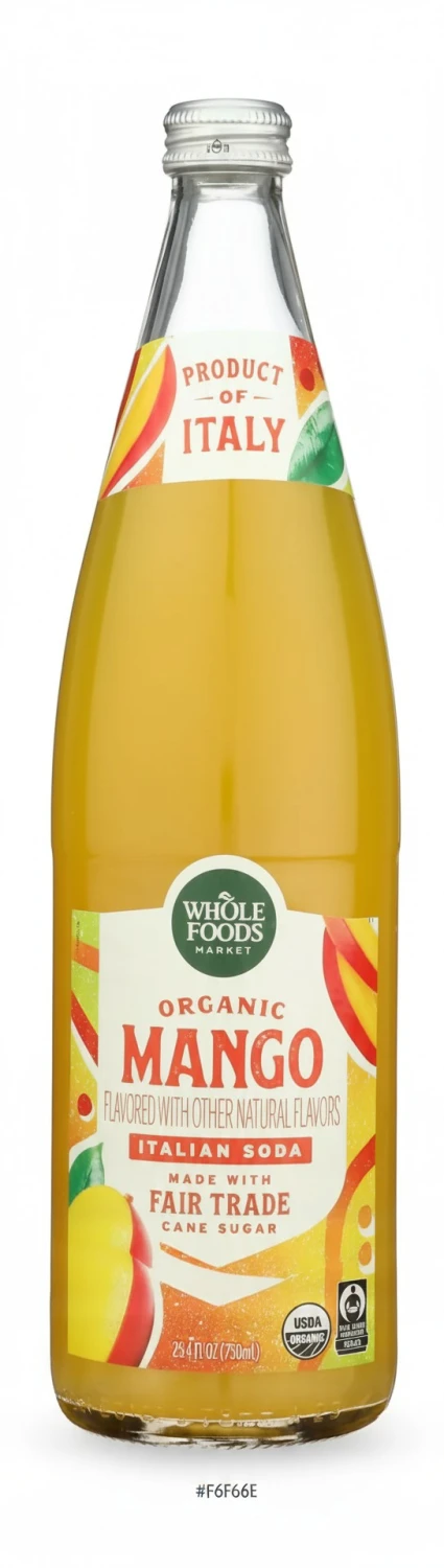 WHOLE FOODS MARKET Organic Mango Flavored Italian Soda, 25.4 FZ