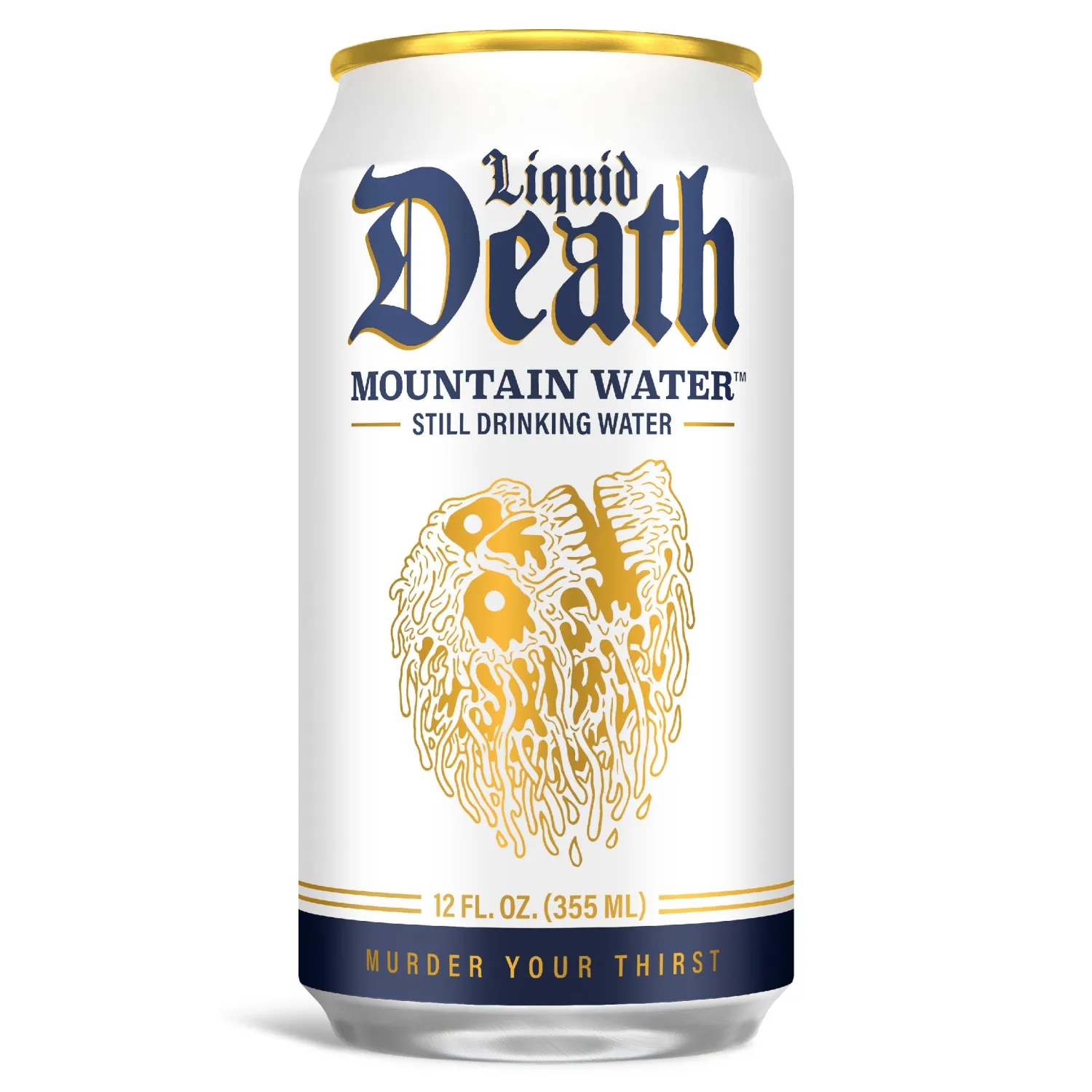 Liquid Death, Still Mountain Water, 12-Pack (12oz Cans), Real Mountain Source, Infinitely Recyclable Ice-Cold Cans, American Made