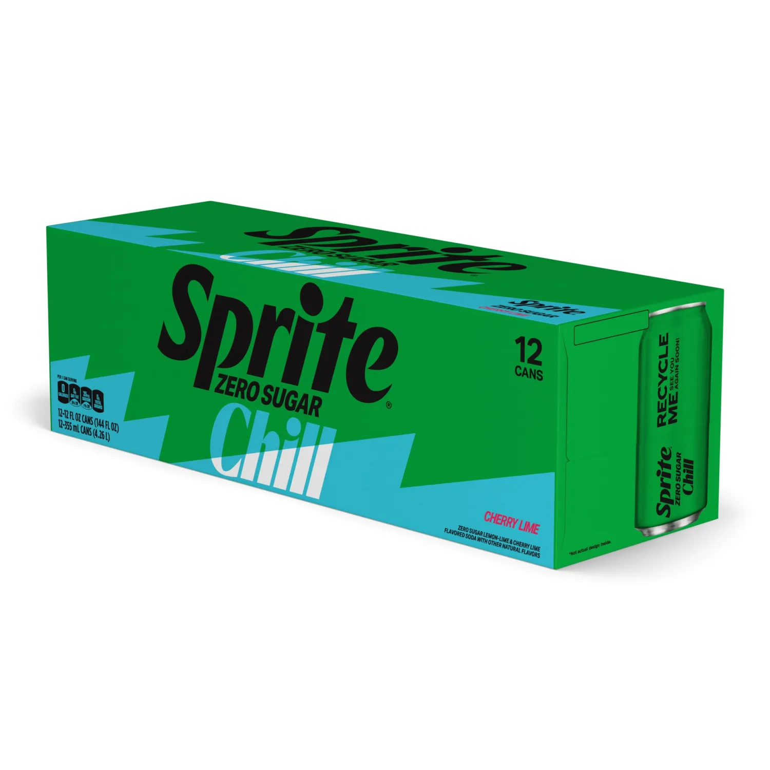 Sprite® Chill Zero Sugar Cherry Lime Natural Flavor Soda Soft Drink Cans, 12 fl oz, 12 Pack
