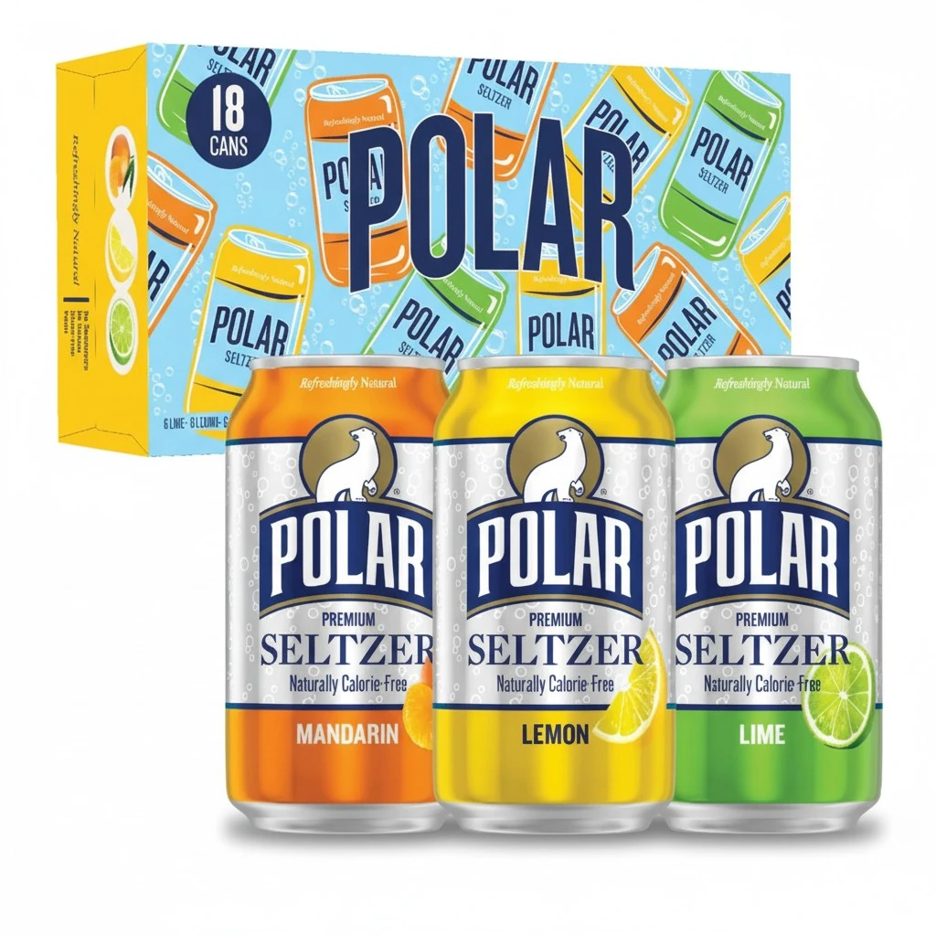 Polar Seltzer Water Citrus Variety Pack, 12 fl oz cans, 18 pack