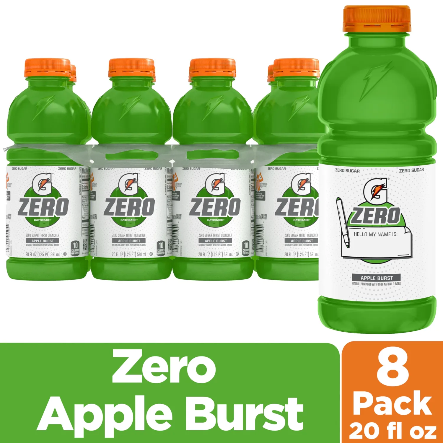 Gatorade Zero Sugar Apple Burst 20oz 8pk