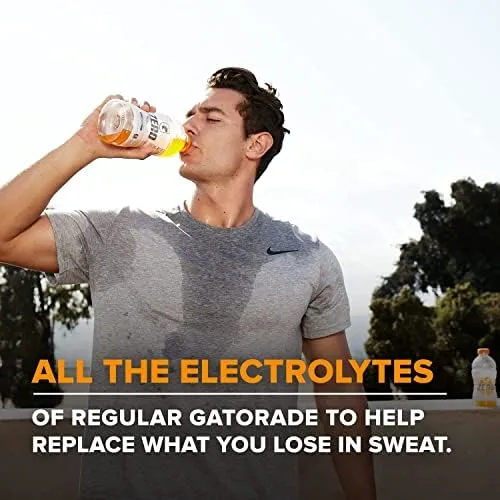 Gatorade Thirst Quencher Zero Sugar Sports Drink, Orange, 20oz Bottles, 8 Pack, Electrolytes for Rehydration
