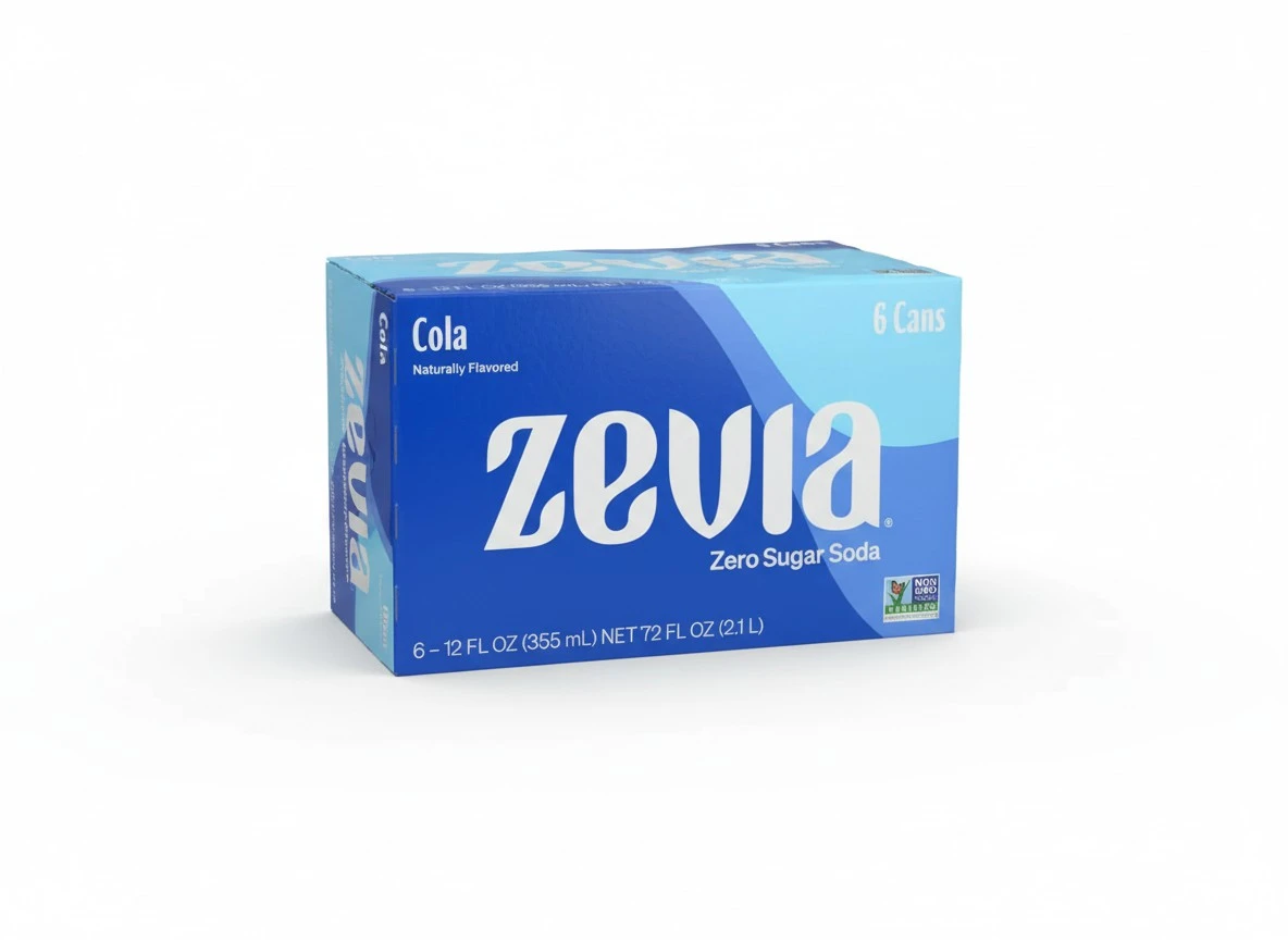 Zevia Zero Calorie Soda Cola, 12 Oz Pack of 6
