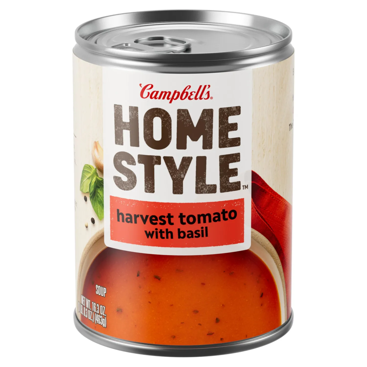 Campbell's Homestyle Harvest Tomato Soup With Basil, 16.3 OZ Can
