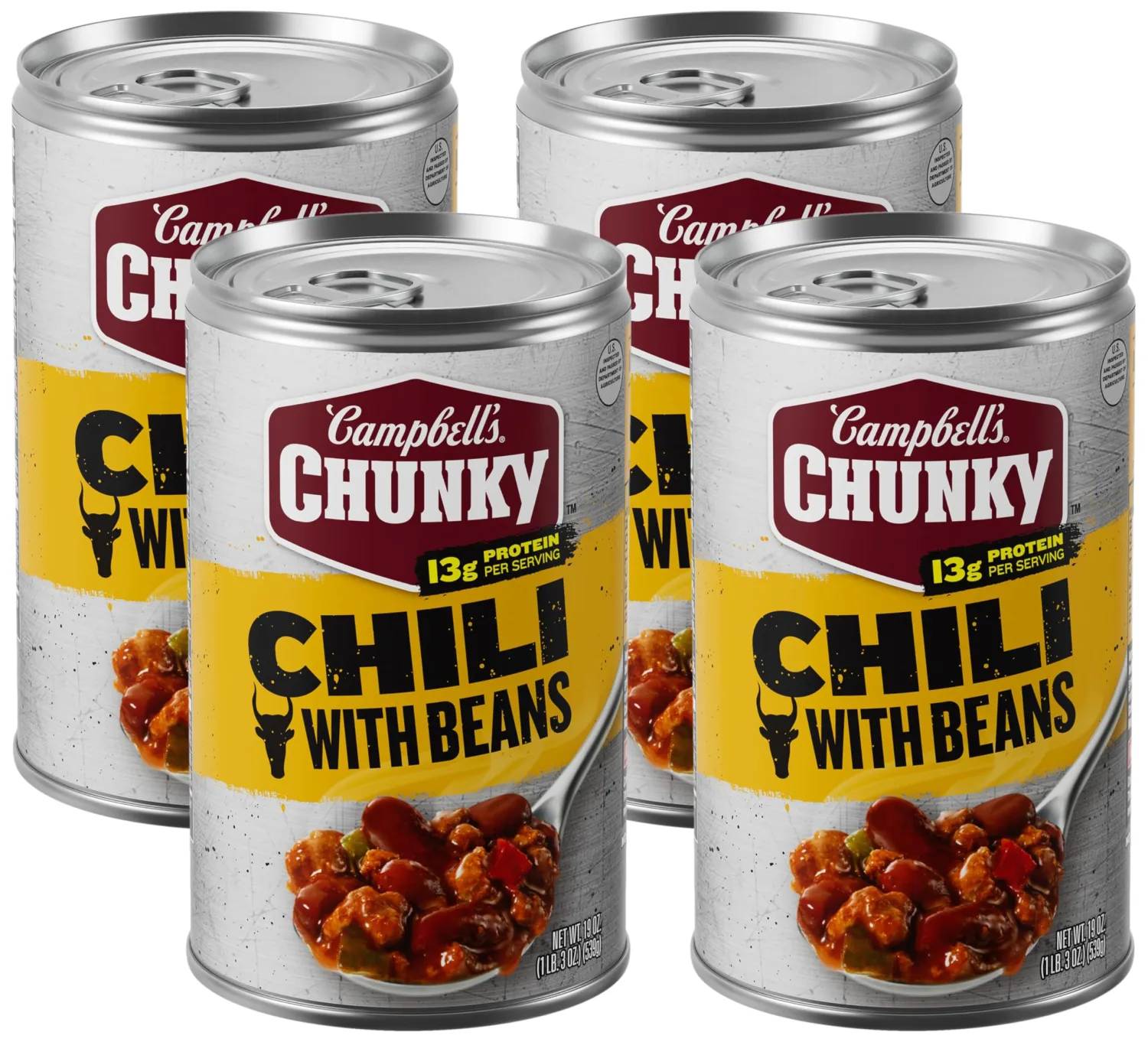 Campbell's Chunky Chili with Beans, 19 oz Can (Pack of 4)
