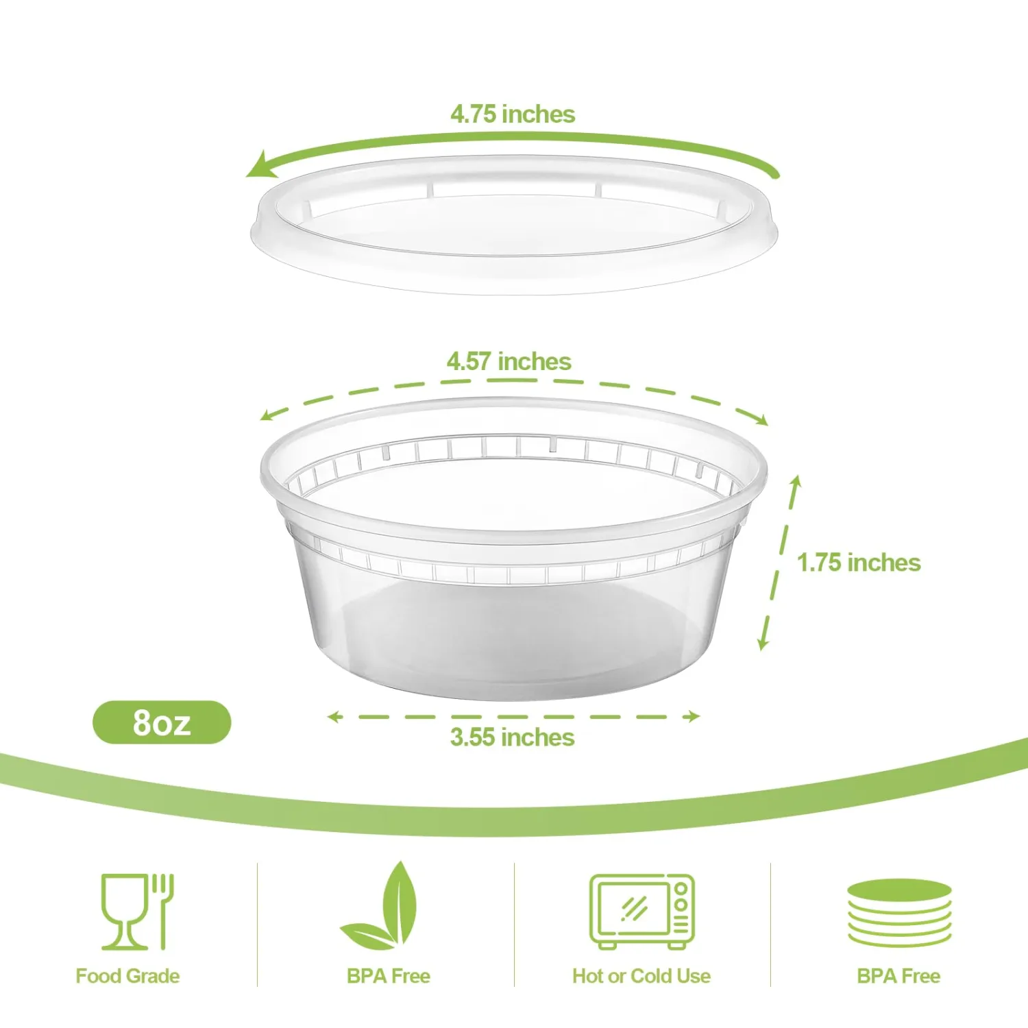 AOZITA 36 Sets 8 oz Plastic Deli Food Containers With Lids, Airtight Food Storage Containers, Freezer/Dishwasher/Microwave Safe, Soup Containers For Takeout Meal Prep Storage
