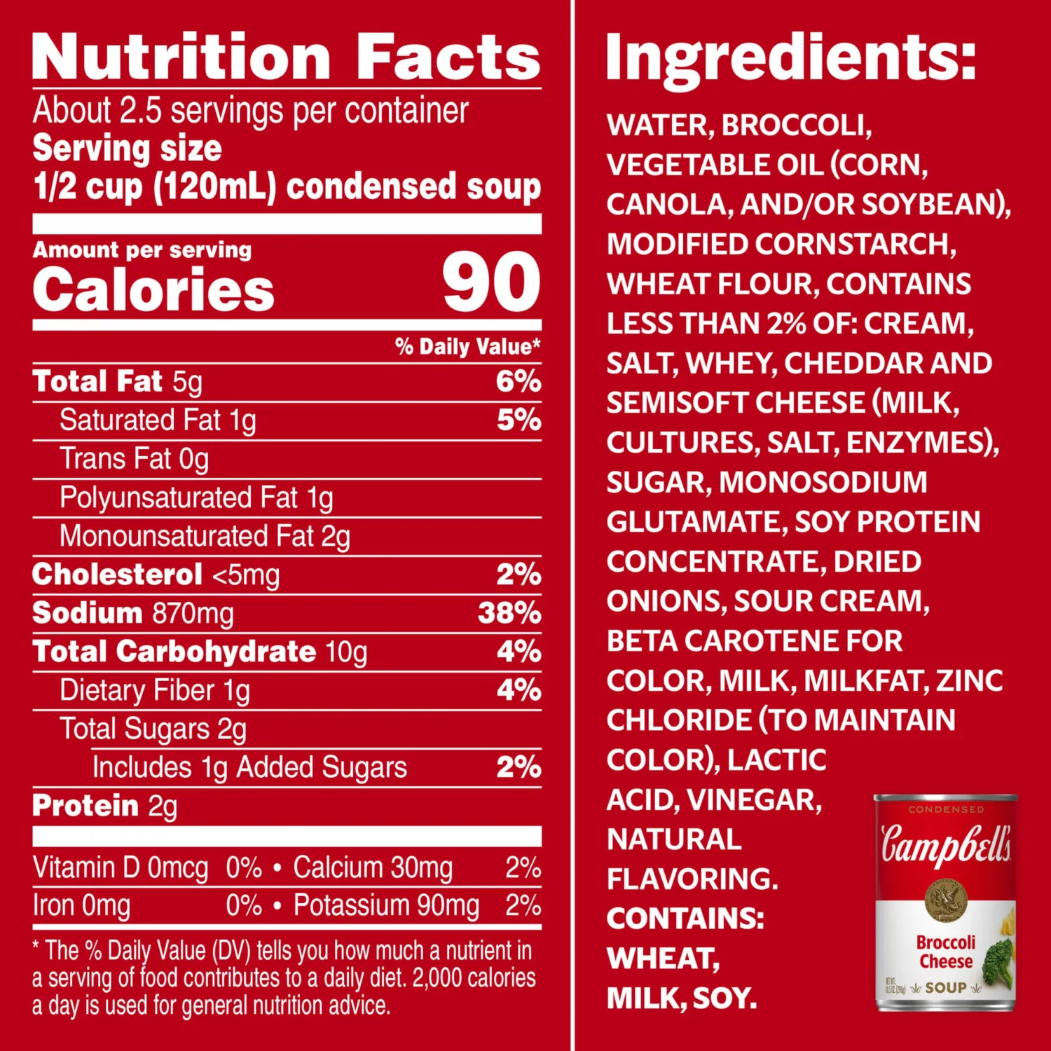 Campbell's Condensed Broccoli Cheese Soup, 10.5 Ounce Can