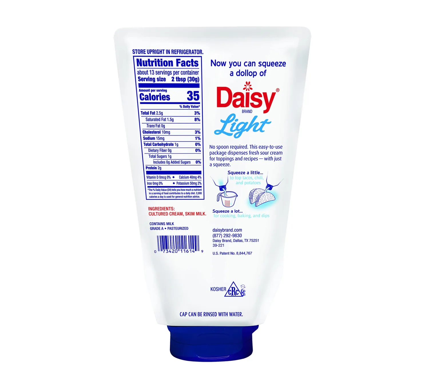 Daisy Light Squeeze Sour Cream, 14 Ounce