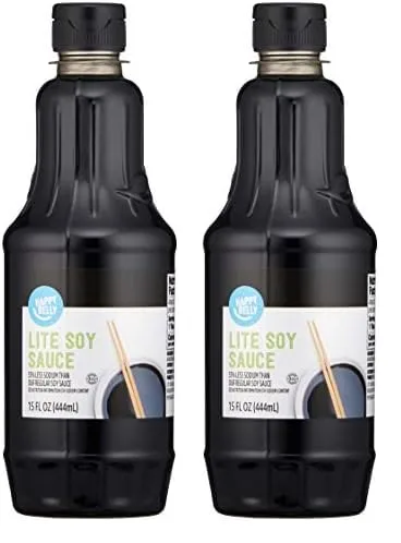 Amazon Brand - Happy Belly Low Sodium Soy Sauce, 15 fl oz (Pack of 2)