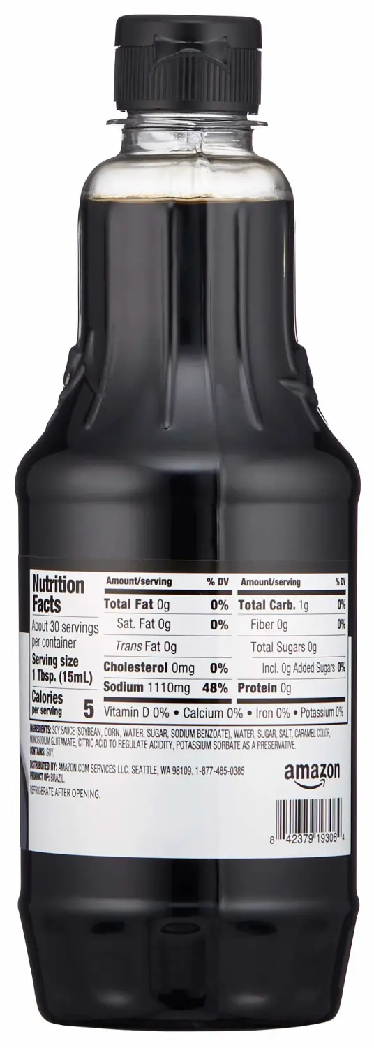 Amazon Brand, Happy Belly Soy Sauce, 15 Fl Oz (Pack of 2)