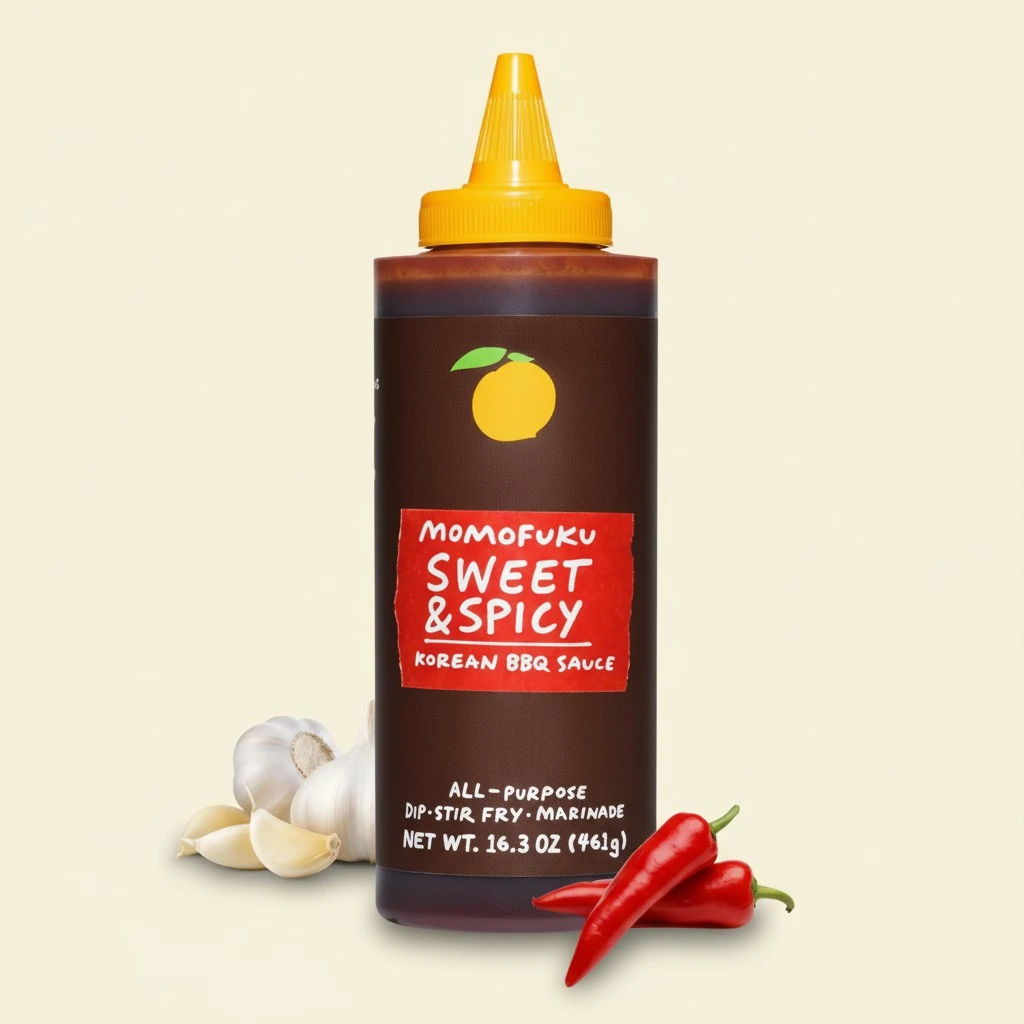 Momofuku Sweet & Spicy Korean BBQ Sauce with Gochujang, Black Pepper, Soy & Garlic for Stir Fry, Barbecue, and Marinade; Umami flavor with Low Spice