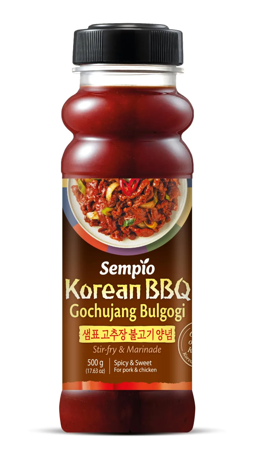 SEMPIO Korean Gochujang Bulgogi Marinade Sauce - Authentic Spicy & Sweet Flavor with Gochujang and Korean BBQ Sauce, Zero Trans Fat, Perfect for Meat and BBQ​ (17.63oz / 500g)