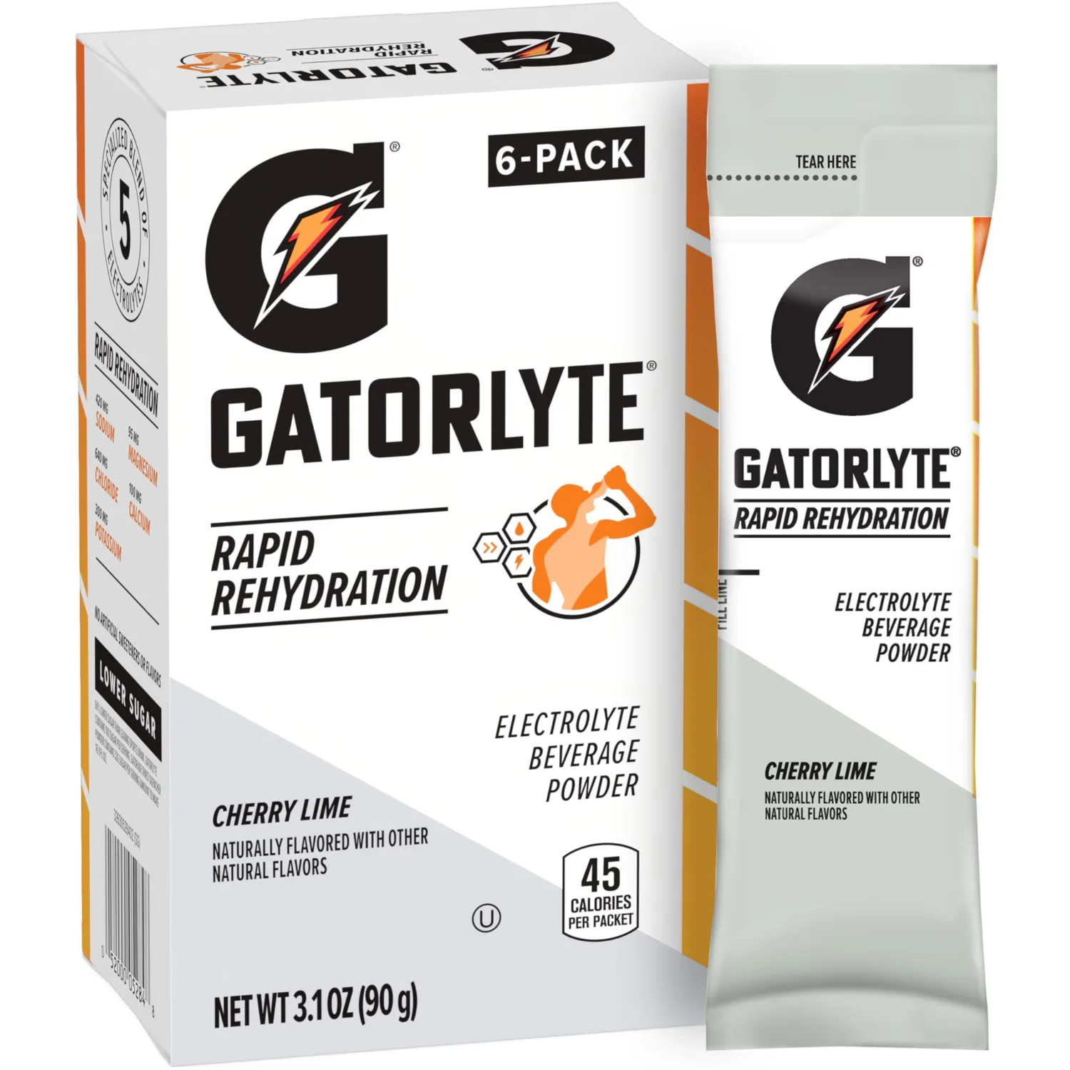 Gatorade Gatorlyte Powder Cherry Lime, 16.9oz, (Pack of 6)