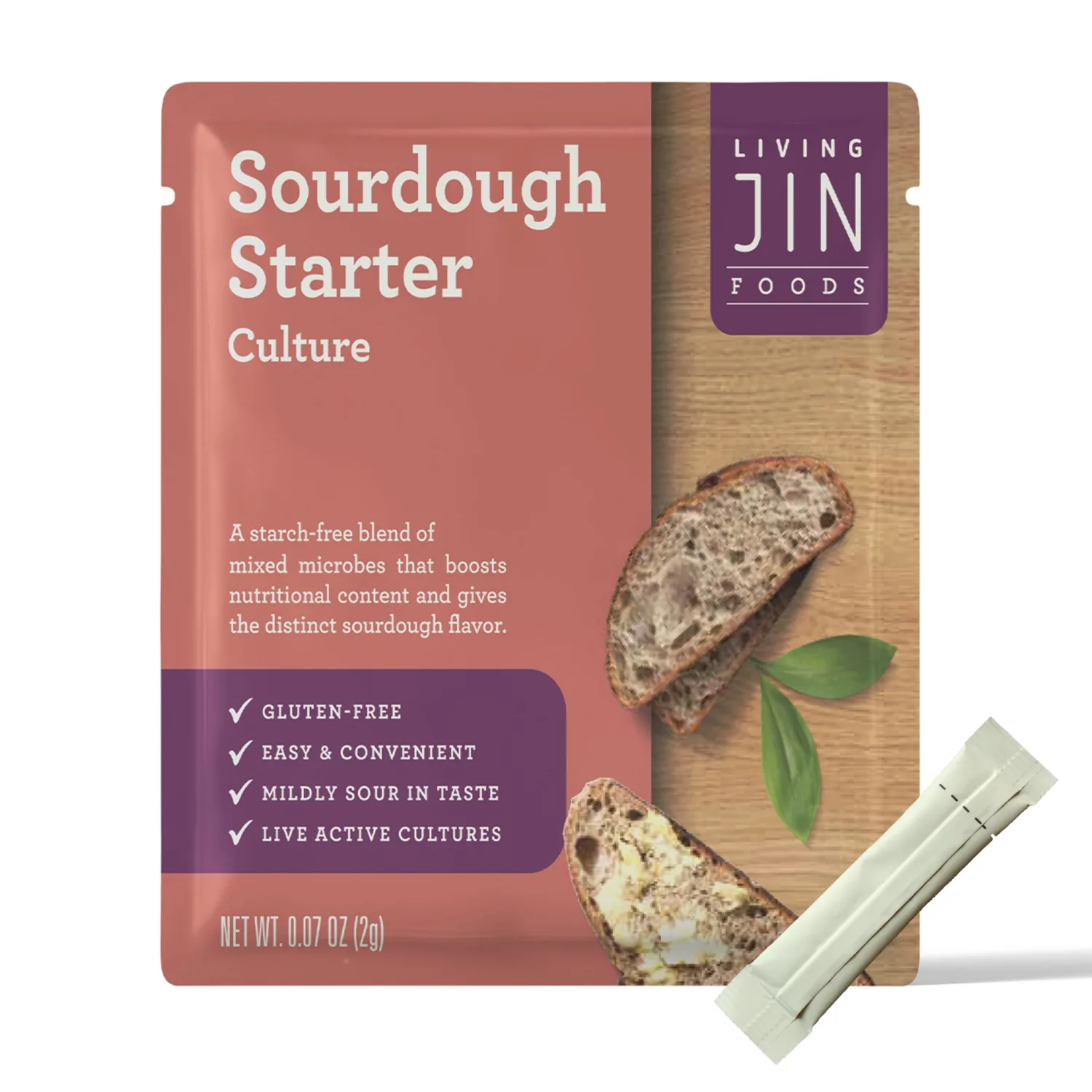 Sourdough Starter Culture (1 packet), Gluten Free Sourdough Starter Culture, Ready to Use Sour Dough Starter with One-time Feeding, Gluten-Free, Easy to Use, Vigorous Fermentation, Breakdown Gluten