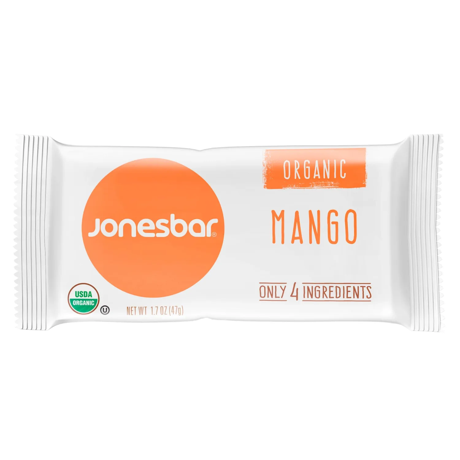 JONESBAR USDA Organic Fruit & Nut Bar, Non-GMO, Kosher, Vegan, Gluten Free, Simple Snack Bar (Mango Almond, 1 Bar (Pack of 1))
