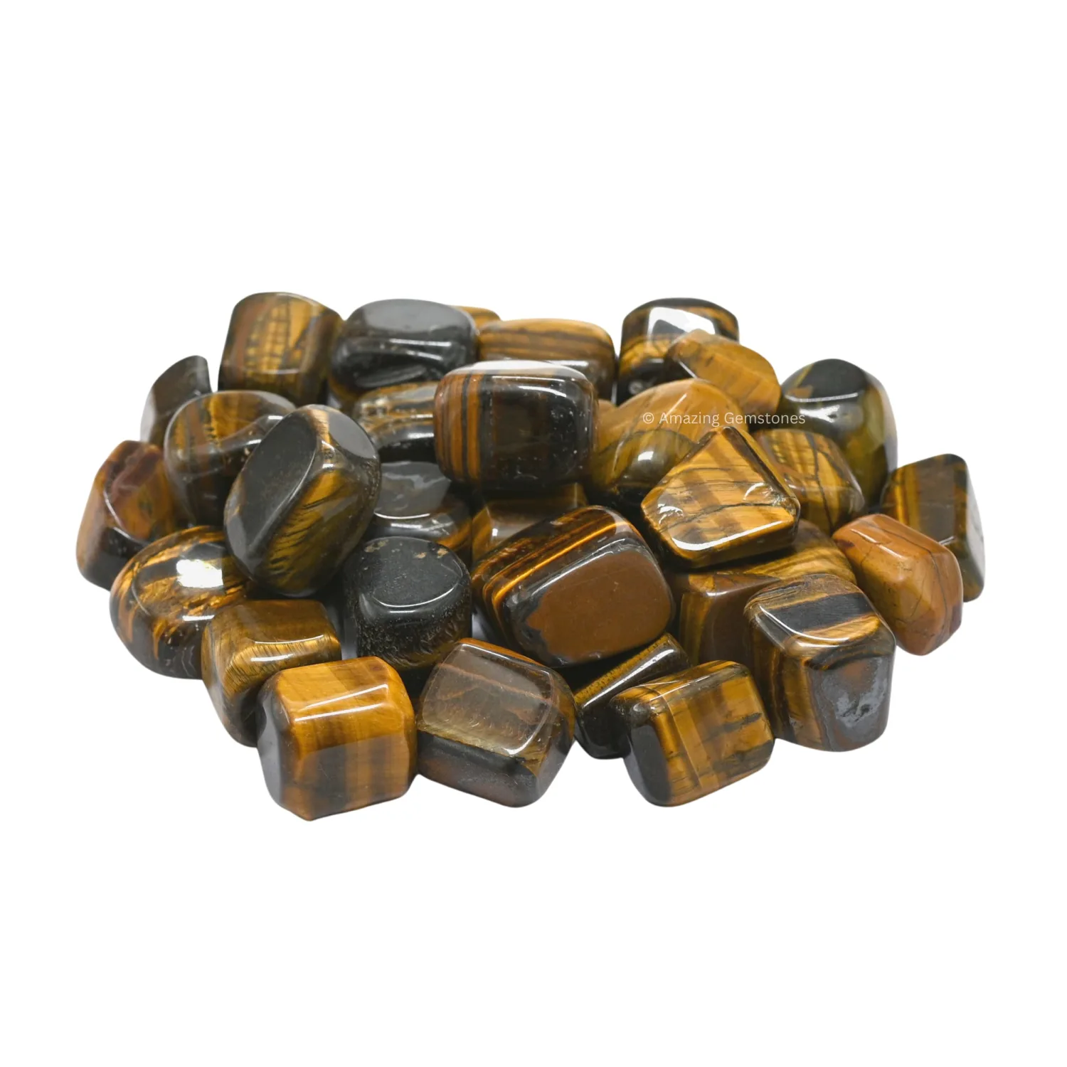 1000+ Carats Tiger Eye Crystal Tumbled Stones Polished Rocks - Natural Gem Stones for Healing - DIY Crystals for Protection