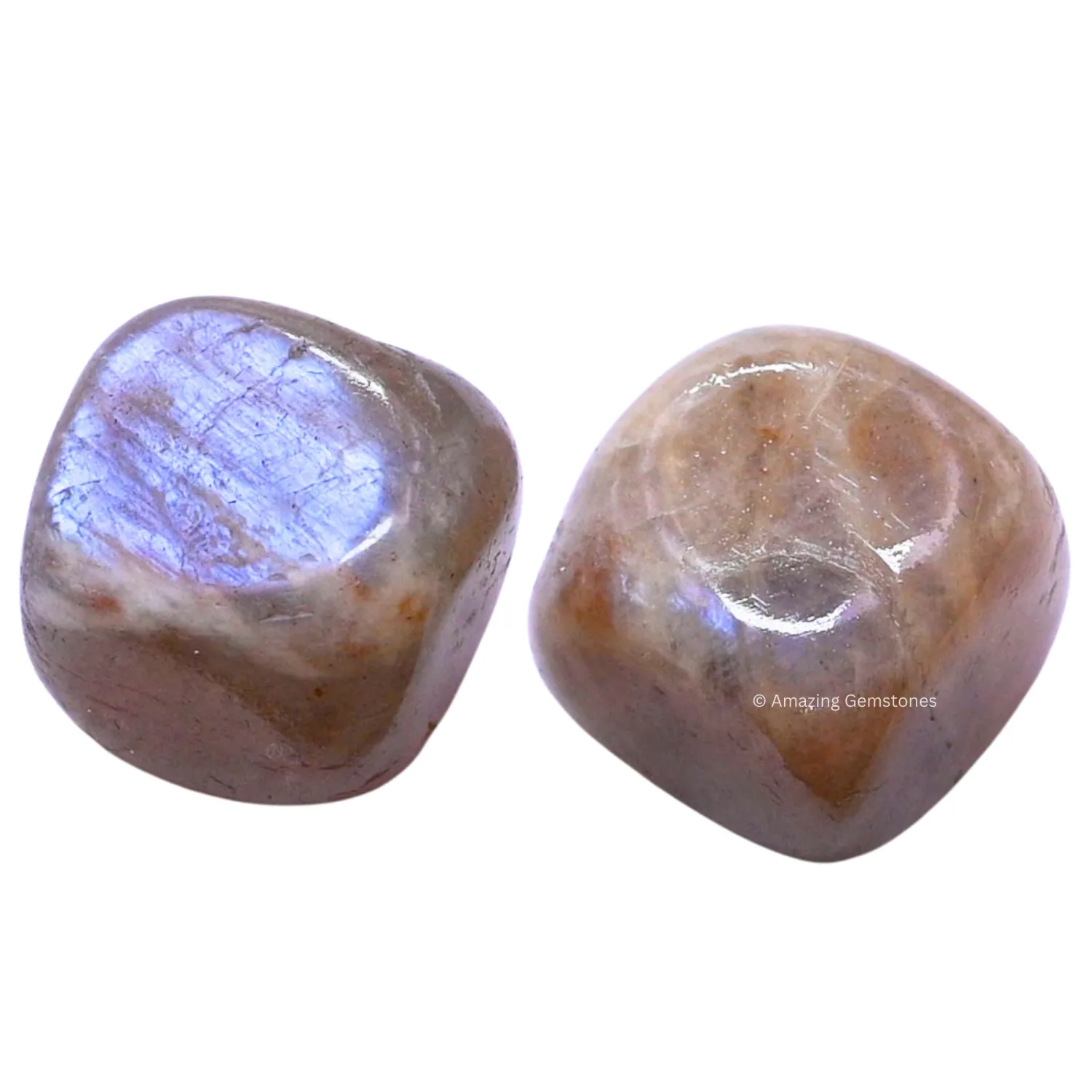 1 Oz Sun Moonstone Crystal Tumbled Stones Polished Rocks - Natural Gem Stones for Healing - DIY Crystals for Protection