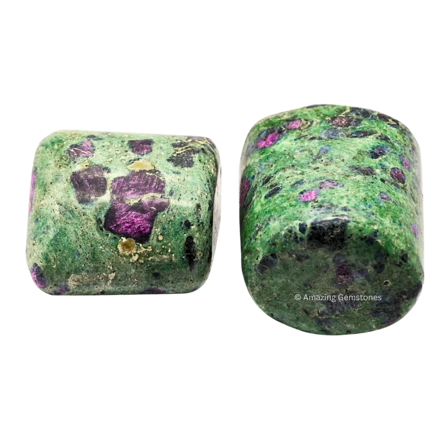 1 oz Ruby Fuchsite Crystal Tumbled Stones Polished Rocks - Natural Gem Stones for Healing - DIY Crystals for Protection