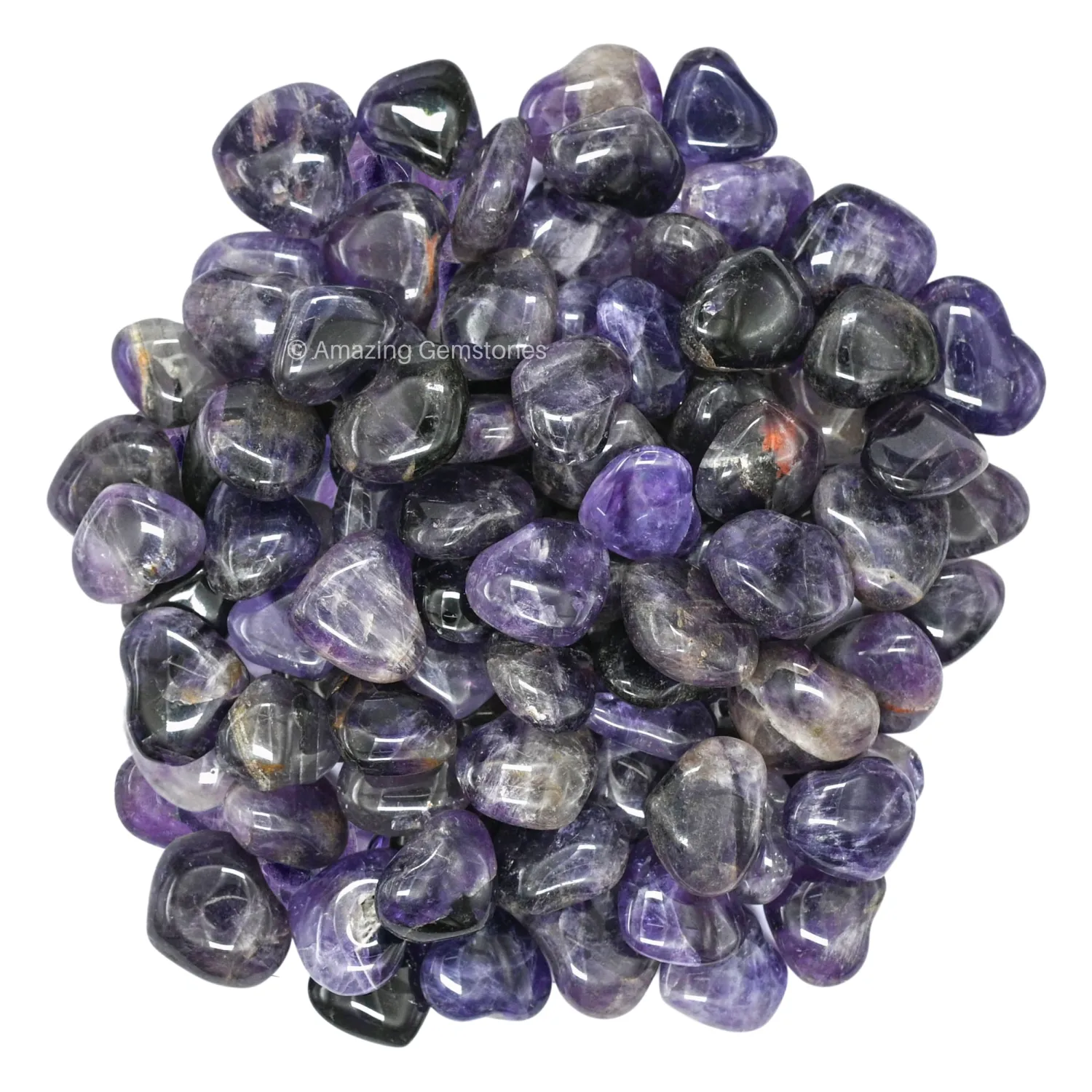 Amethyst Stone Heart - Pack of 10 Crystal Heart Stones Rocks - Corazones De Piedra Crystals and Healing Stones Heart Shaped Crystal - Stocking Stuffers Gifts
