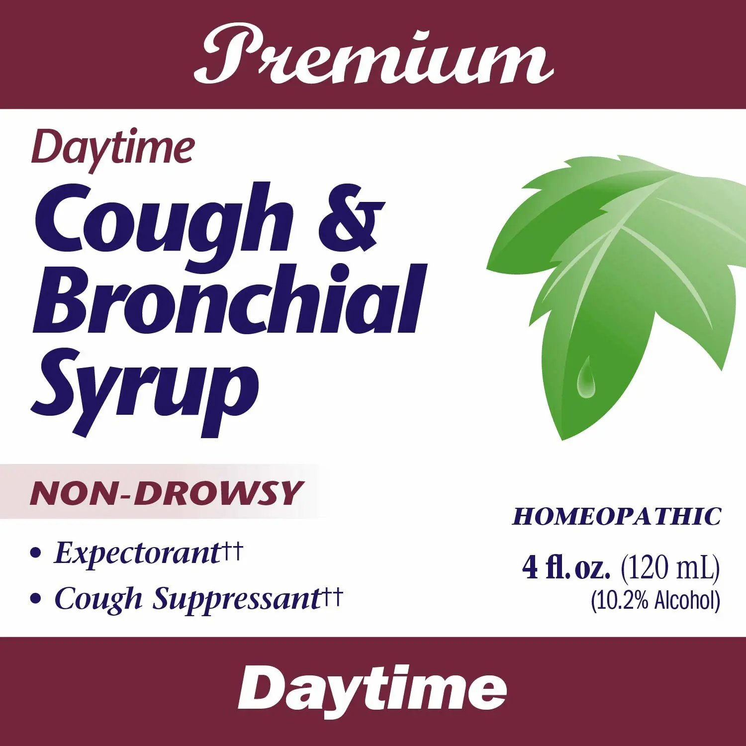 Nature's Way Boericke & Tafel Daytime Cough & Bronchial Syrup, Cough Suppressant†† & Expectorant††, Non-Drowsy, 4 Fl. Oz (Pack of 2)