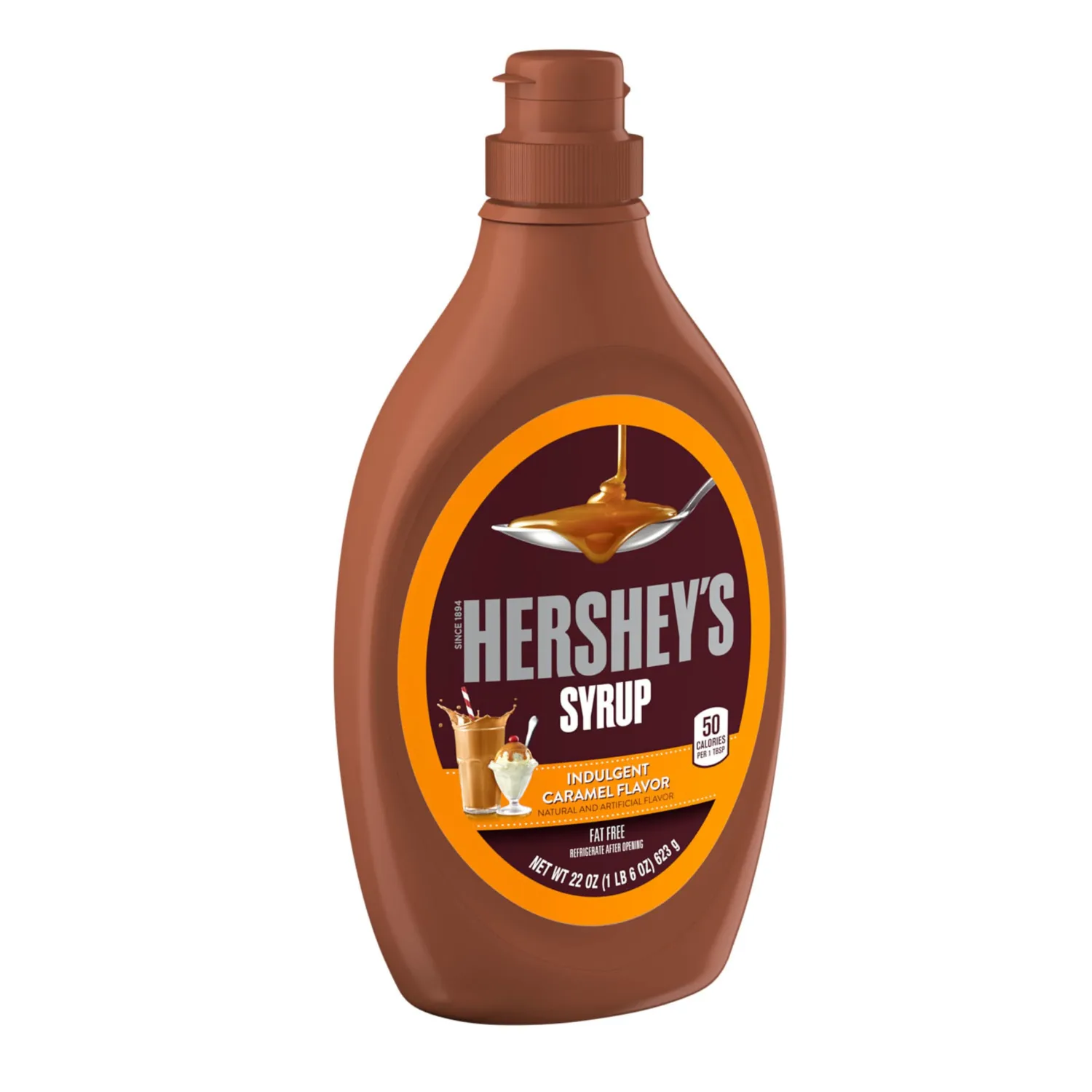HERSHEY'S Caramel Flavored Syrup Bottle, 22 oz